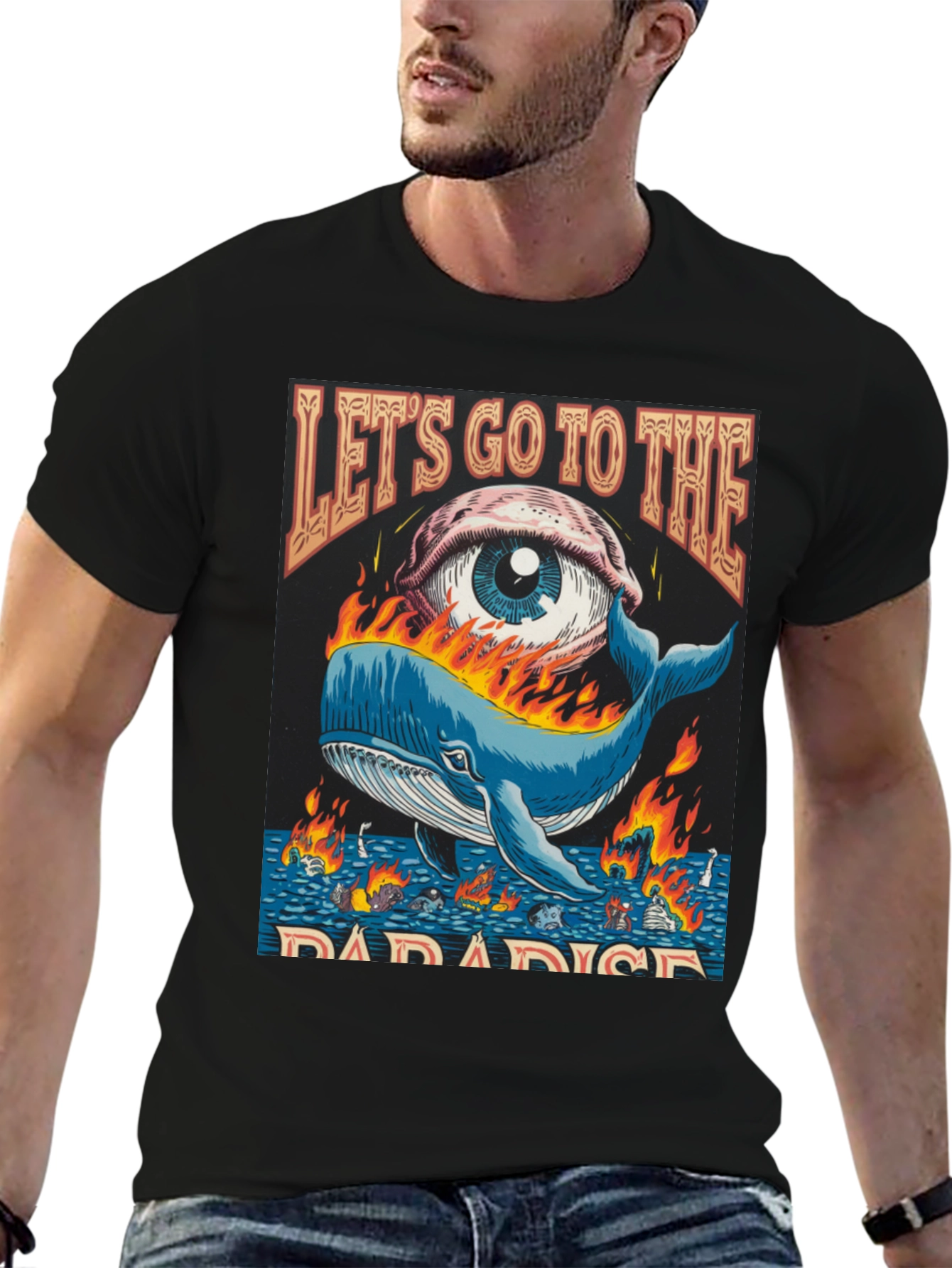 Lets Go To The Paradise Whale Graphic Tee