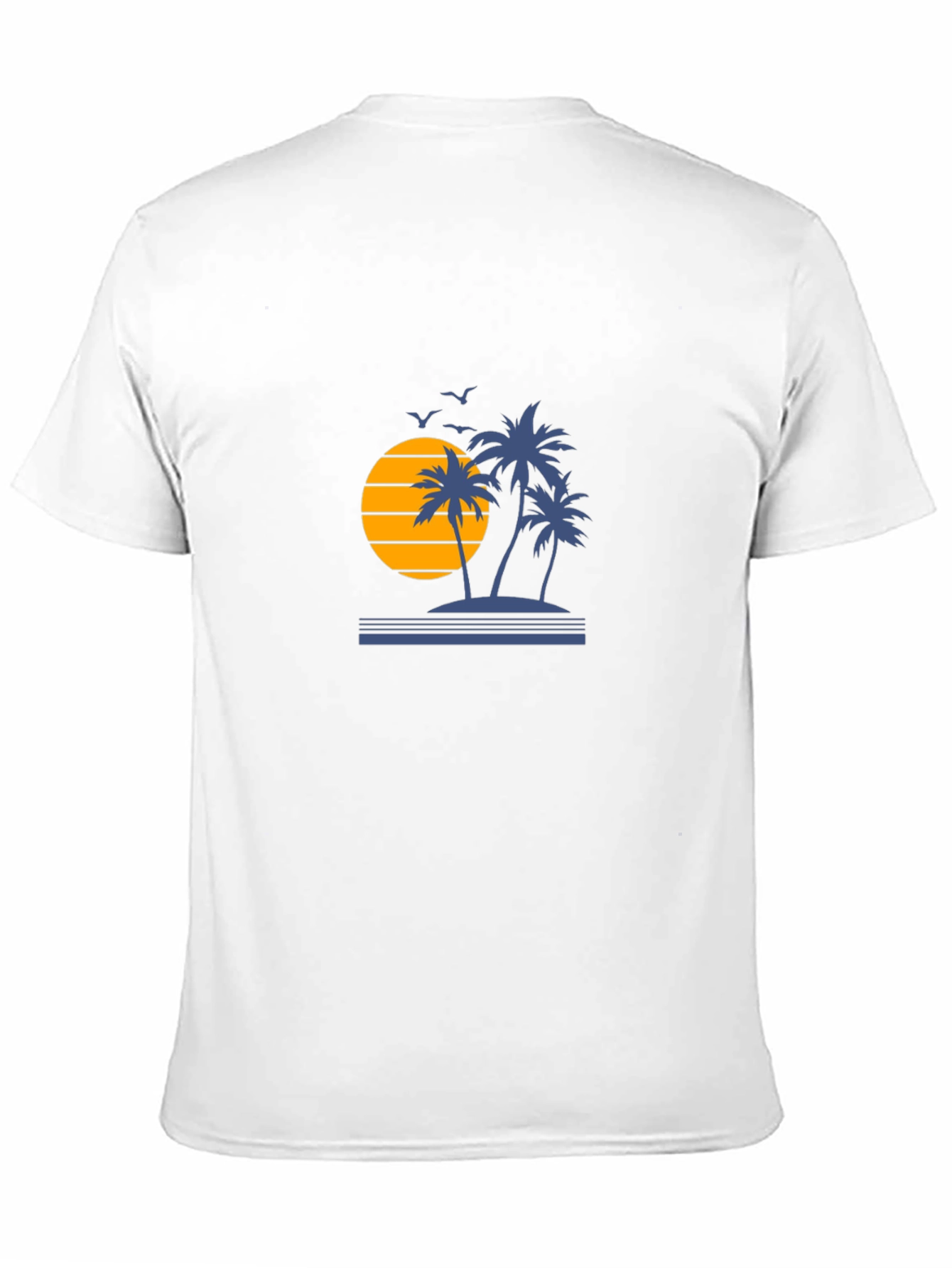 Sunset Palm Tree Graphic Tee - Black