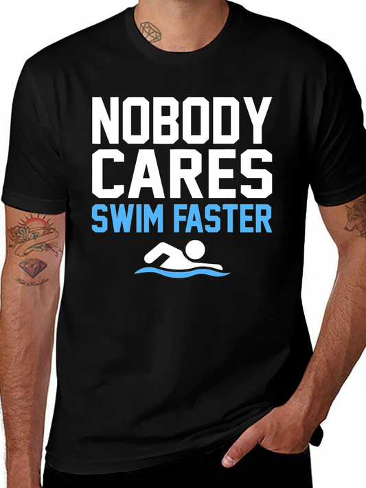 Funny Swim Faster Graphic T-Shirt