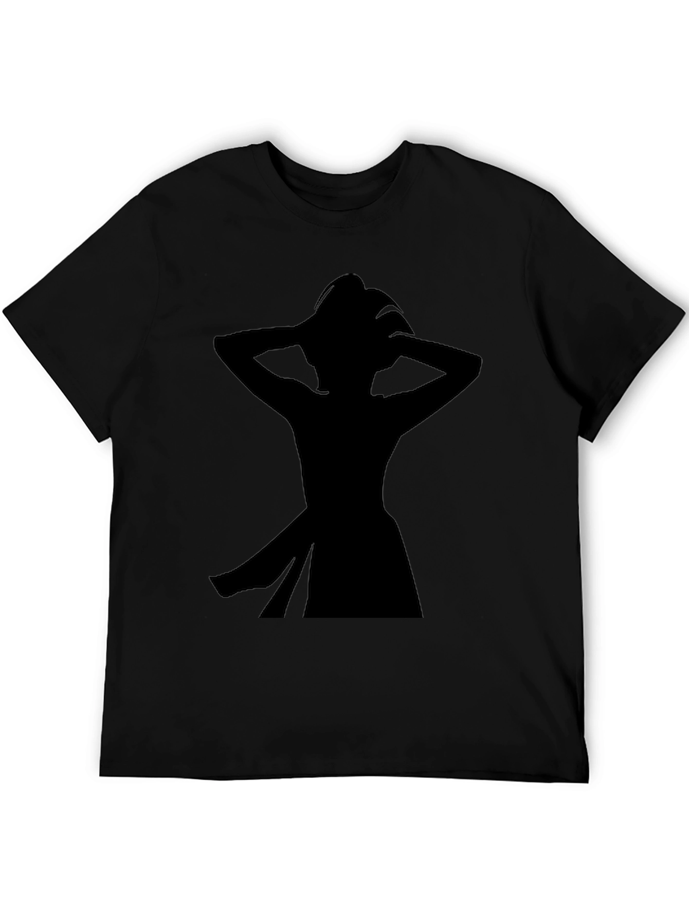 Silhouette Graphic Tee - Black Cotton Casual Shirt