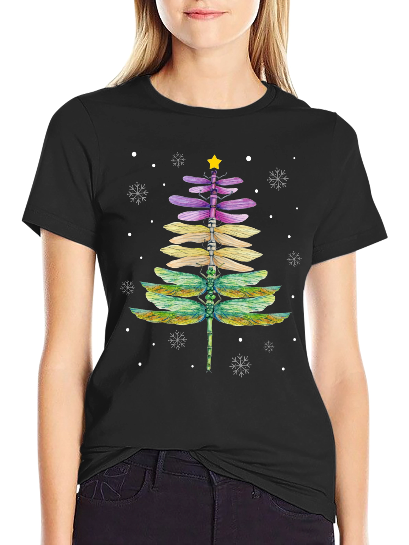 Dragonfly Christmas Tree T-Shirt