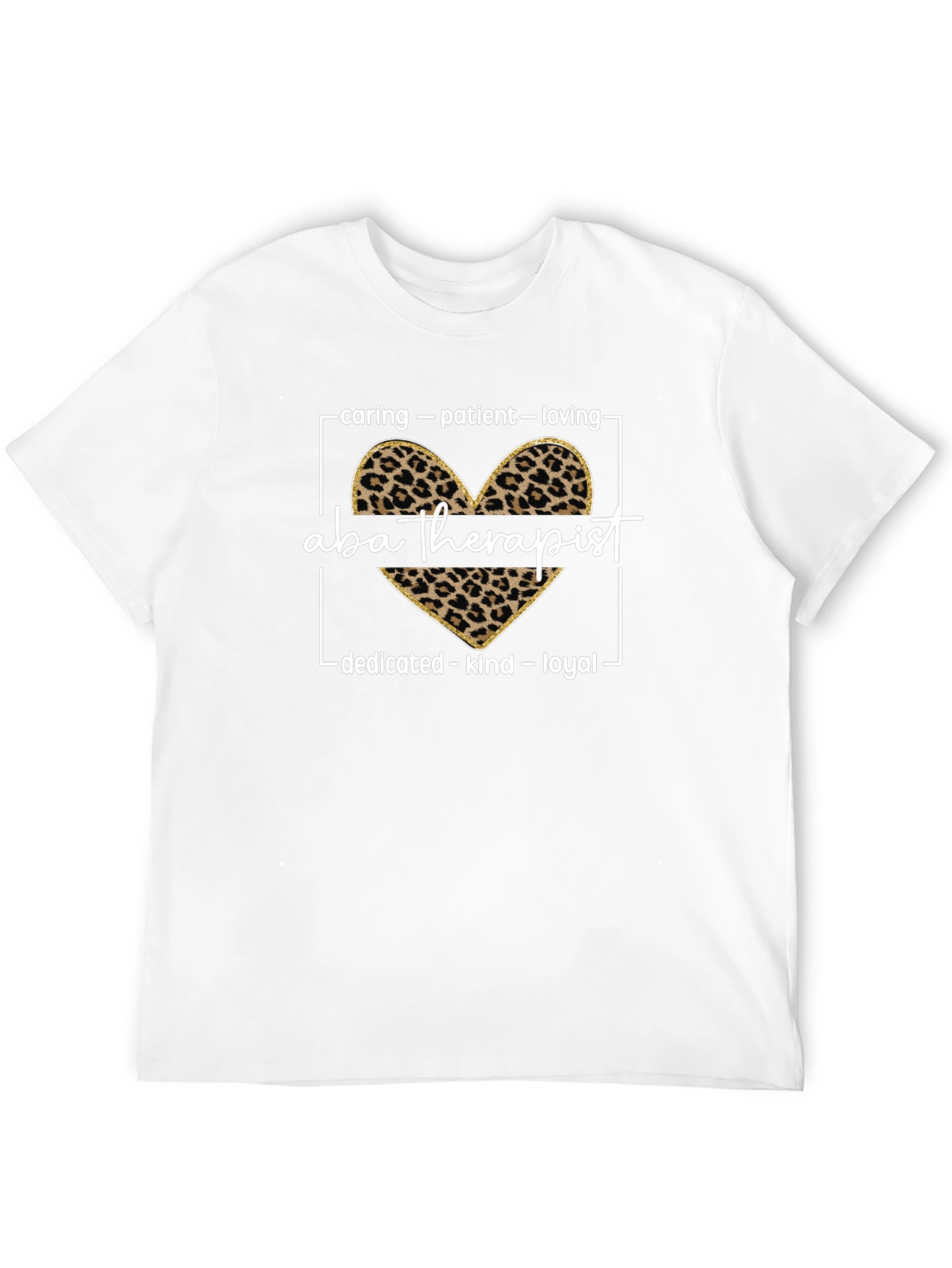 ABA Therapist Leopard Heart Graphic Tee