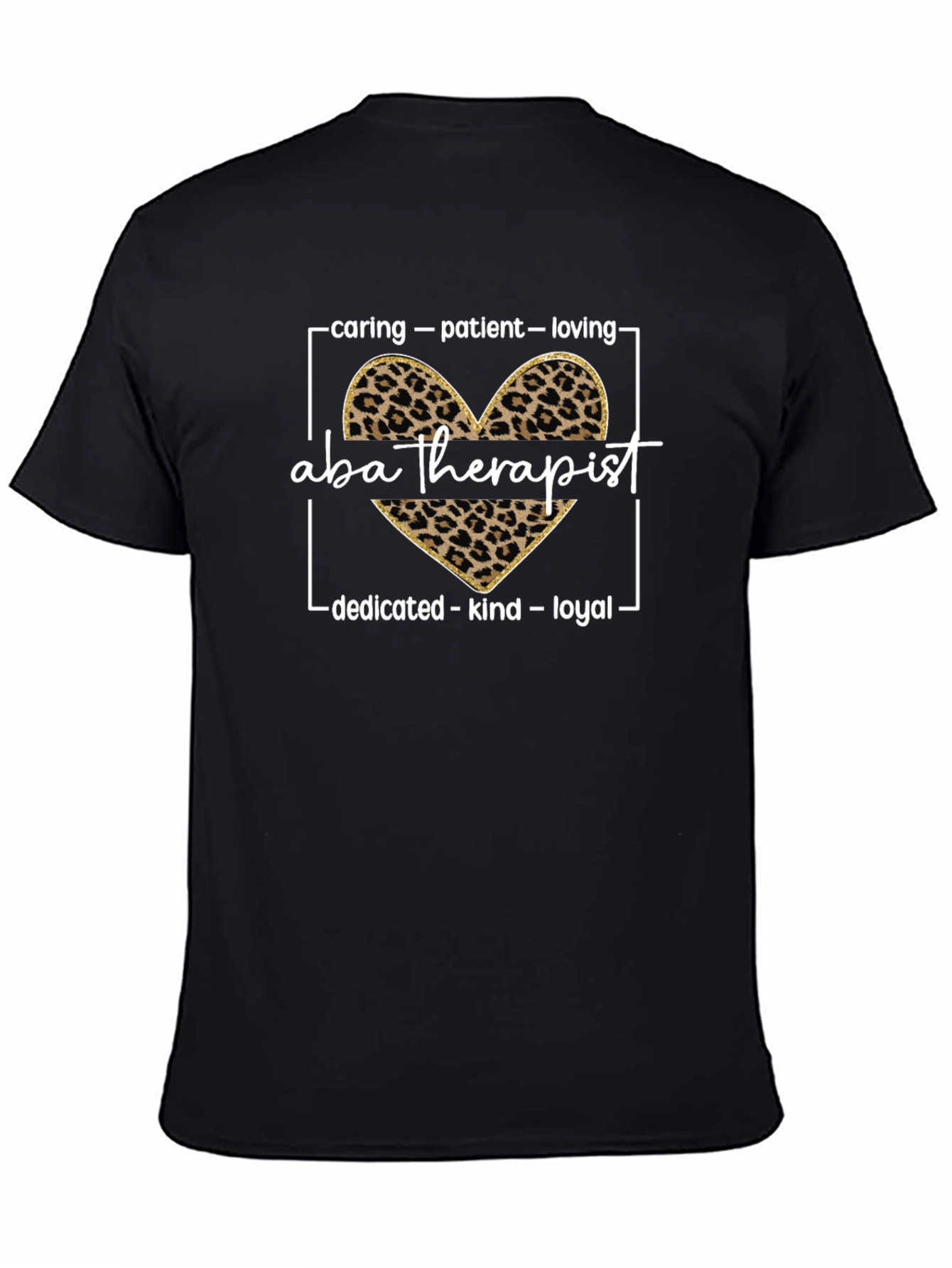 ABA Therapist Leopard Heart Graphic Tee
