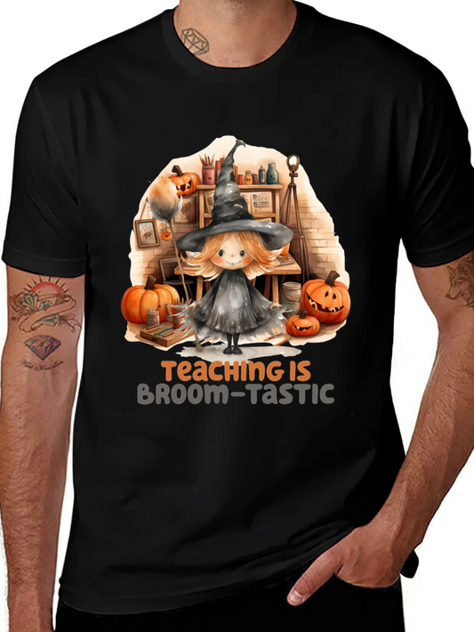 Broom-Tastic Teacher Halloween Graphic Tee