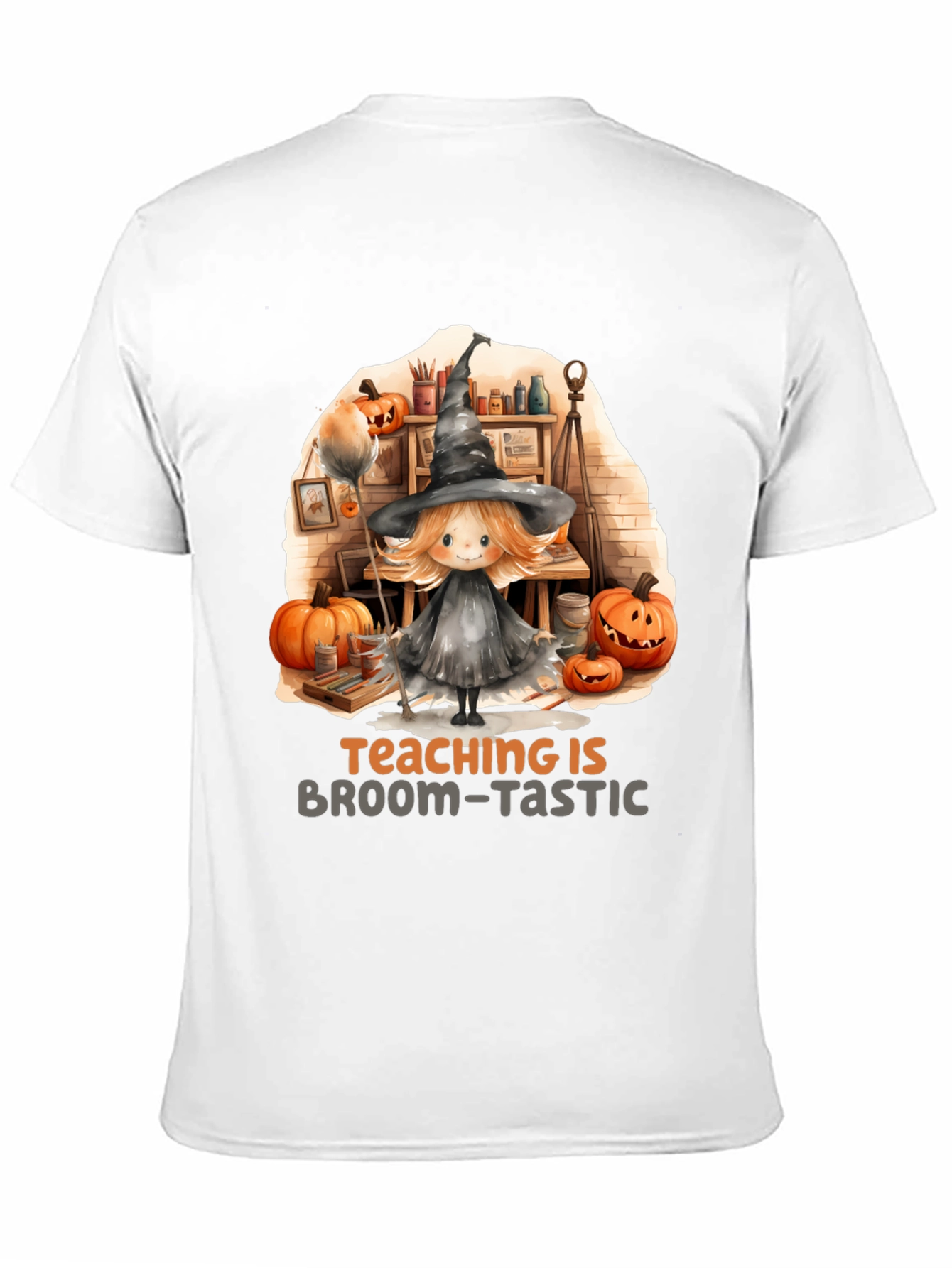 Broom-Tastic Teacher Halloween Graphic Tee