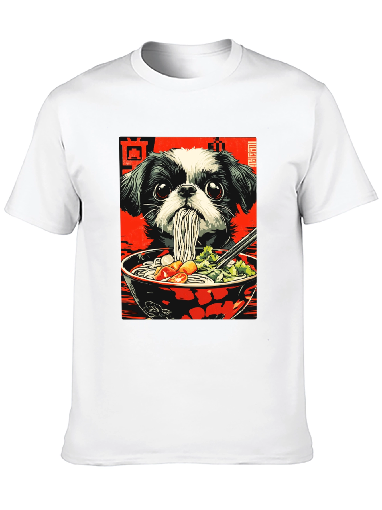 Dog Ramen Graphic Tee - Unique Anime Style Shirt