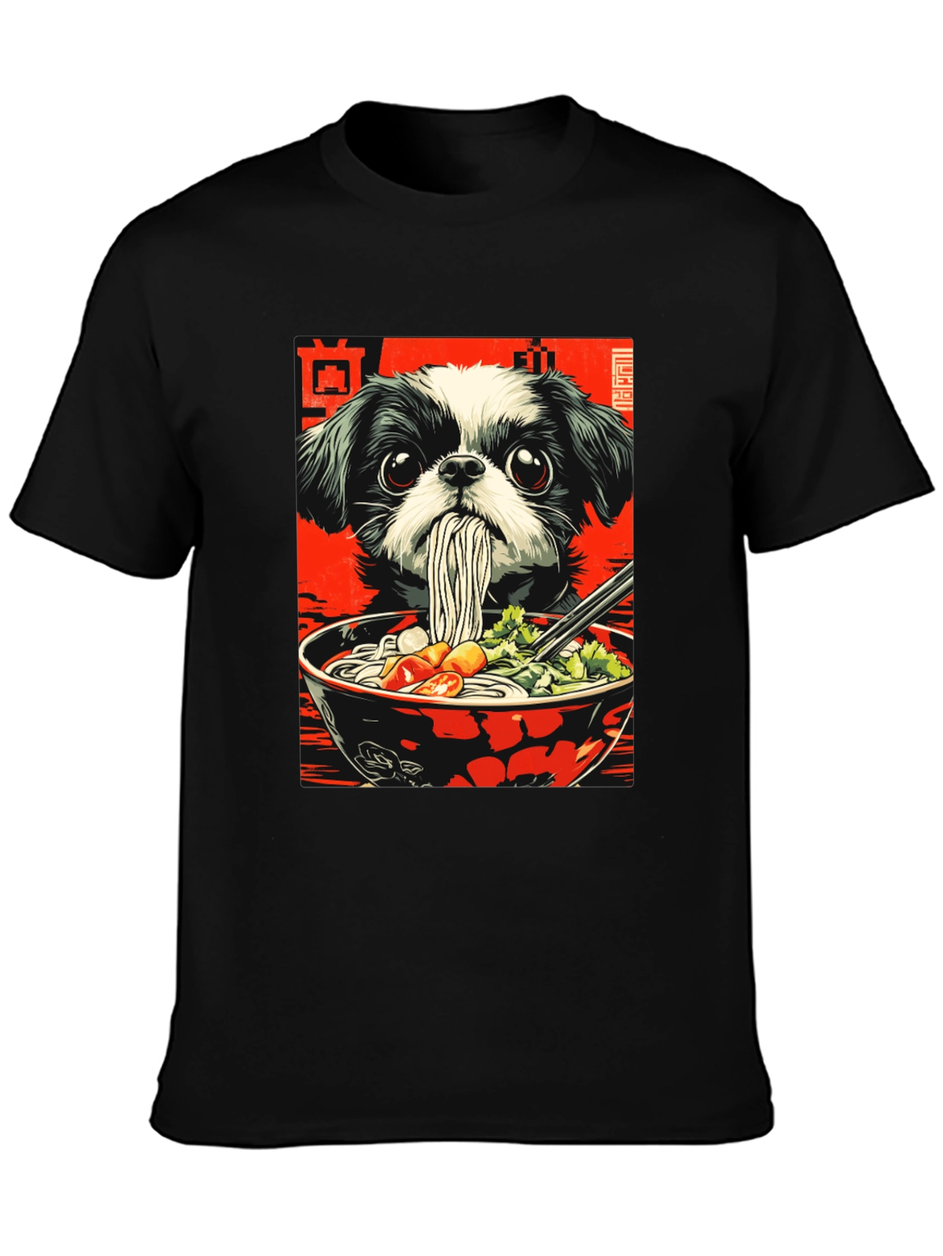 Dog Ramen Graphic Tee - Unique Anime Style Shirt