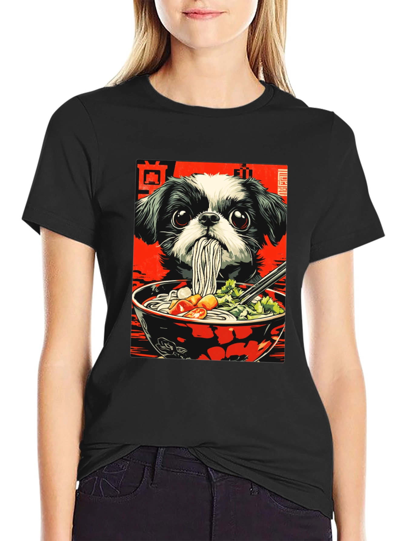Dog Ramen Graphic Tee - Unique Anime Style Shirt