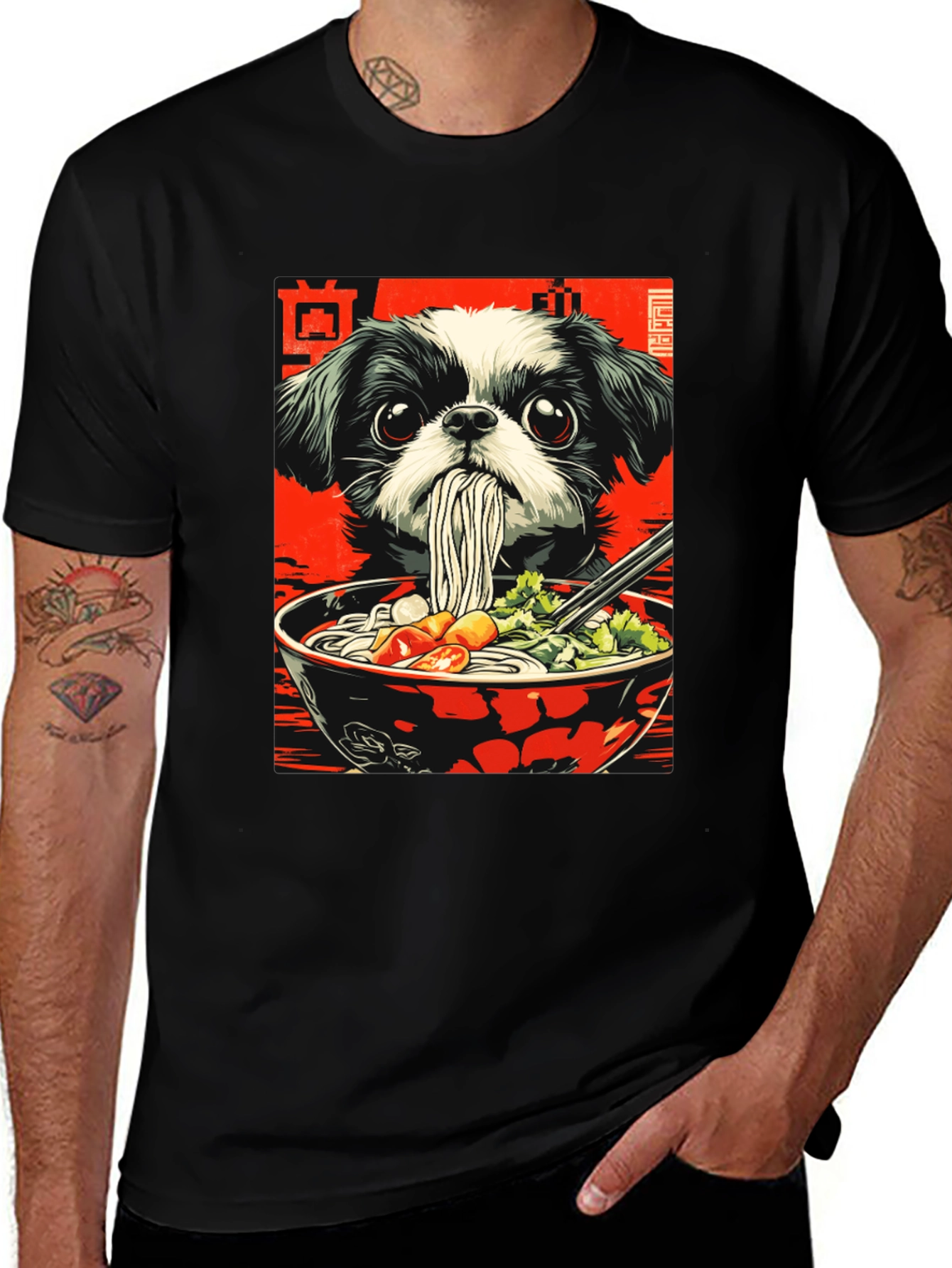 Dog Ramen Graphic Tee - Unique Anime Style Shirt