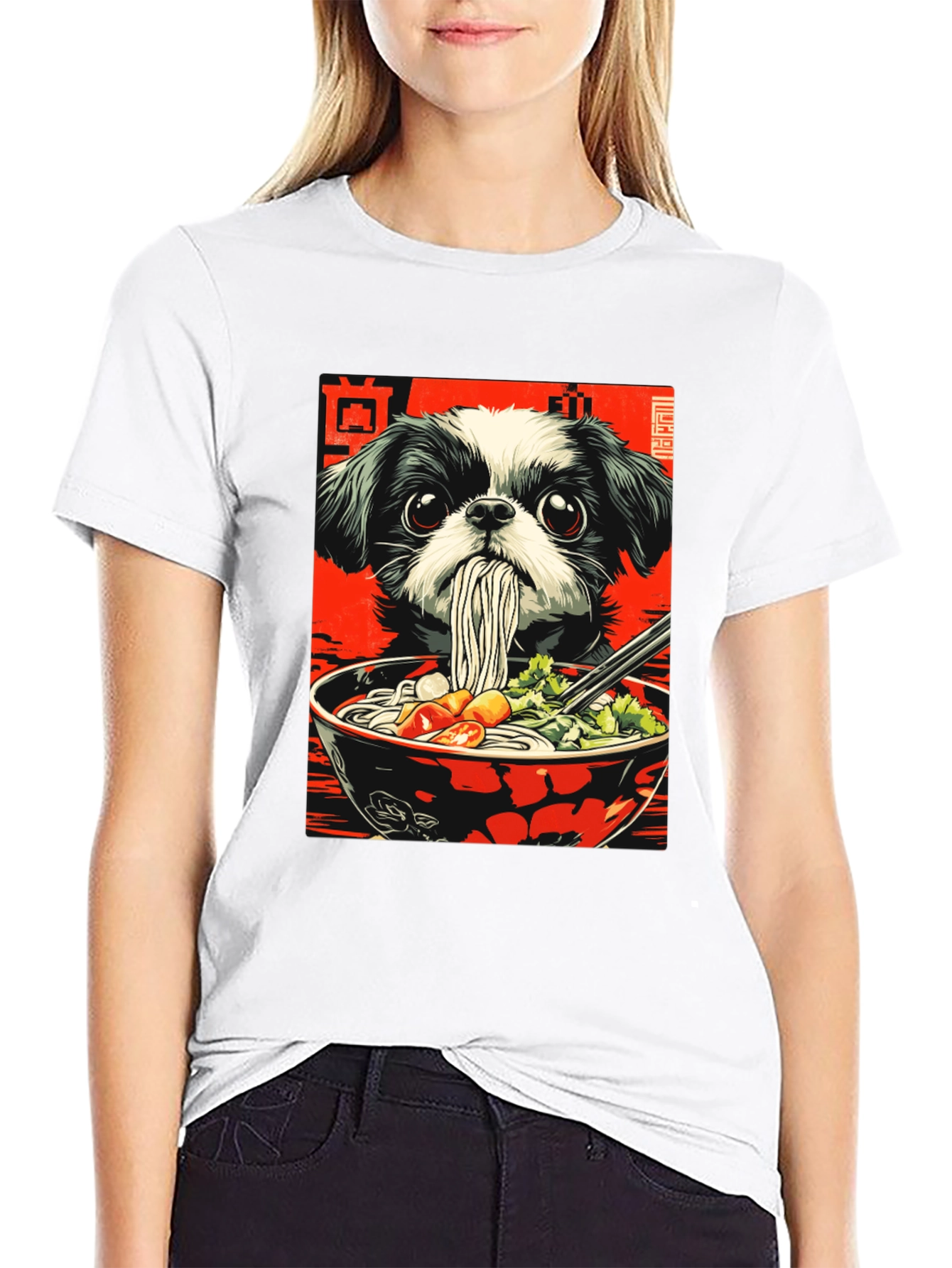 Dog Ramen Graphic Tee - Unique Anime Style Shirt