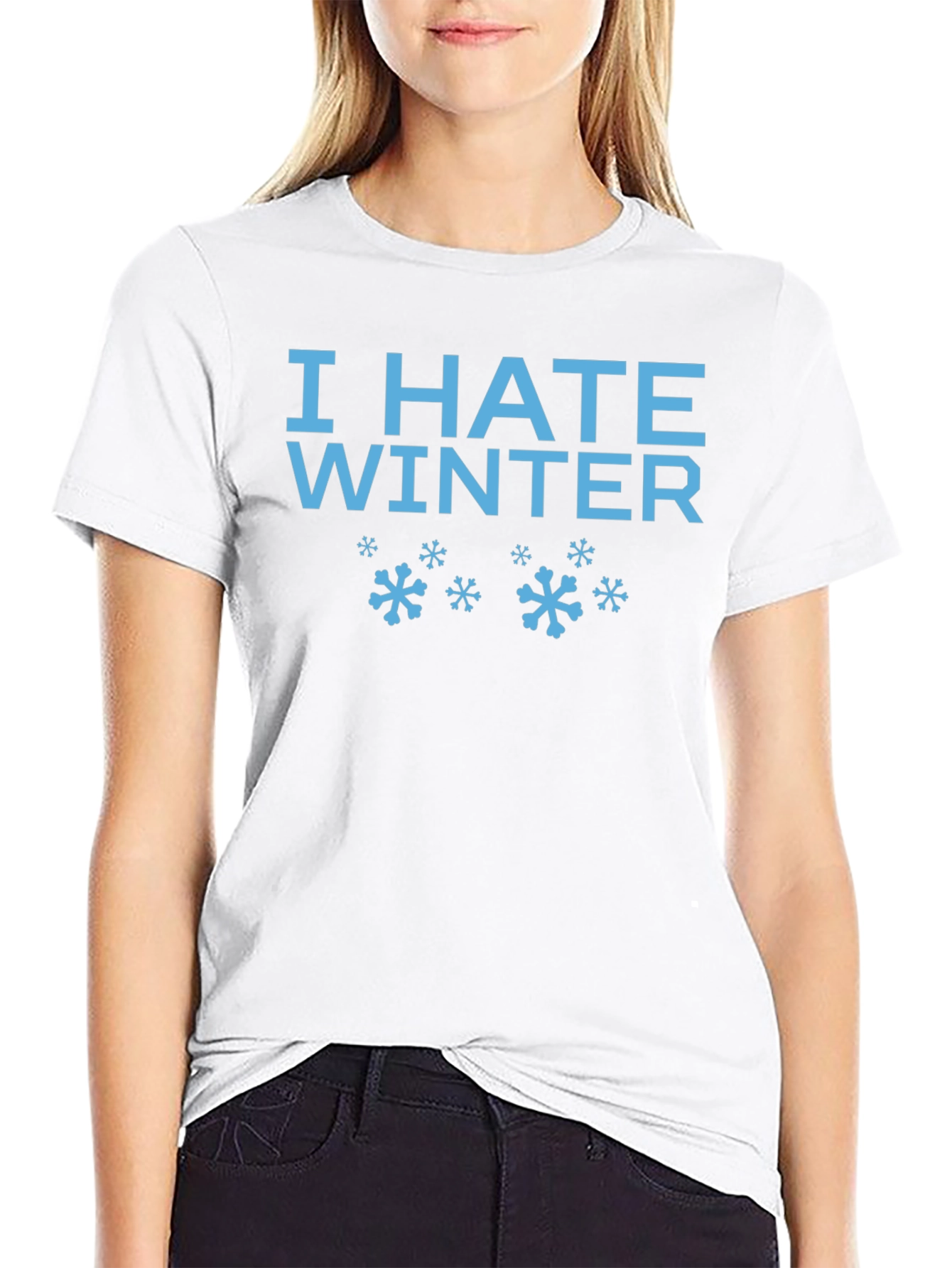 I Hate Winter Graphic Tee - Black Cotton