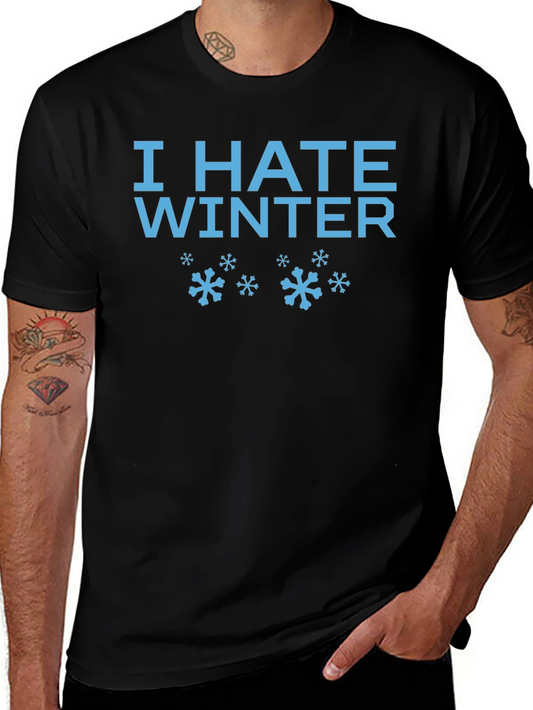 I Hate Winter Graphic Tee - Black Cotton