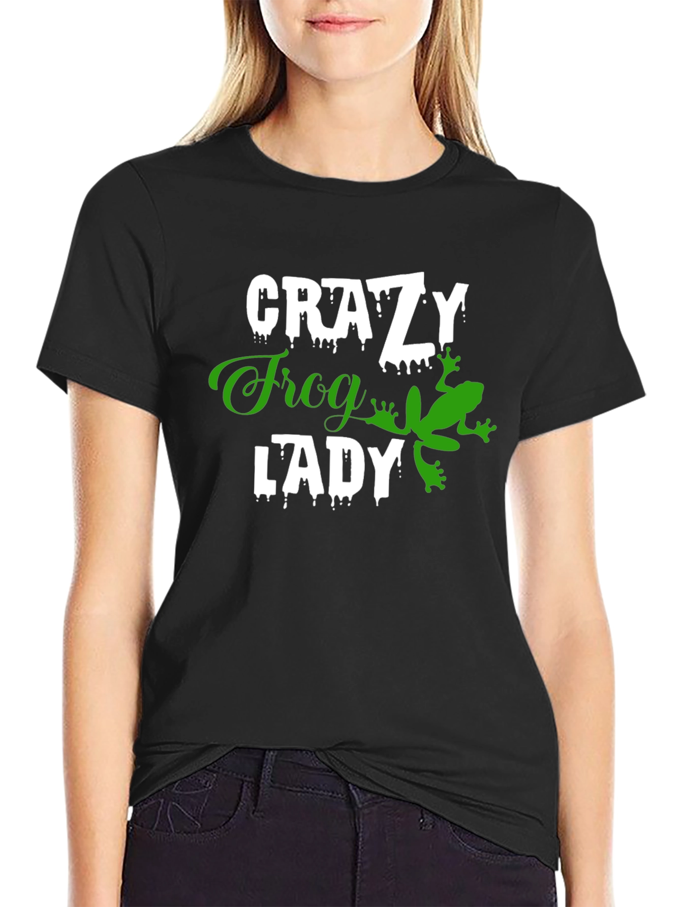 Crazy Frog Lady T-Shirt - Novelty Graphic Tee