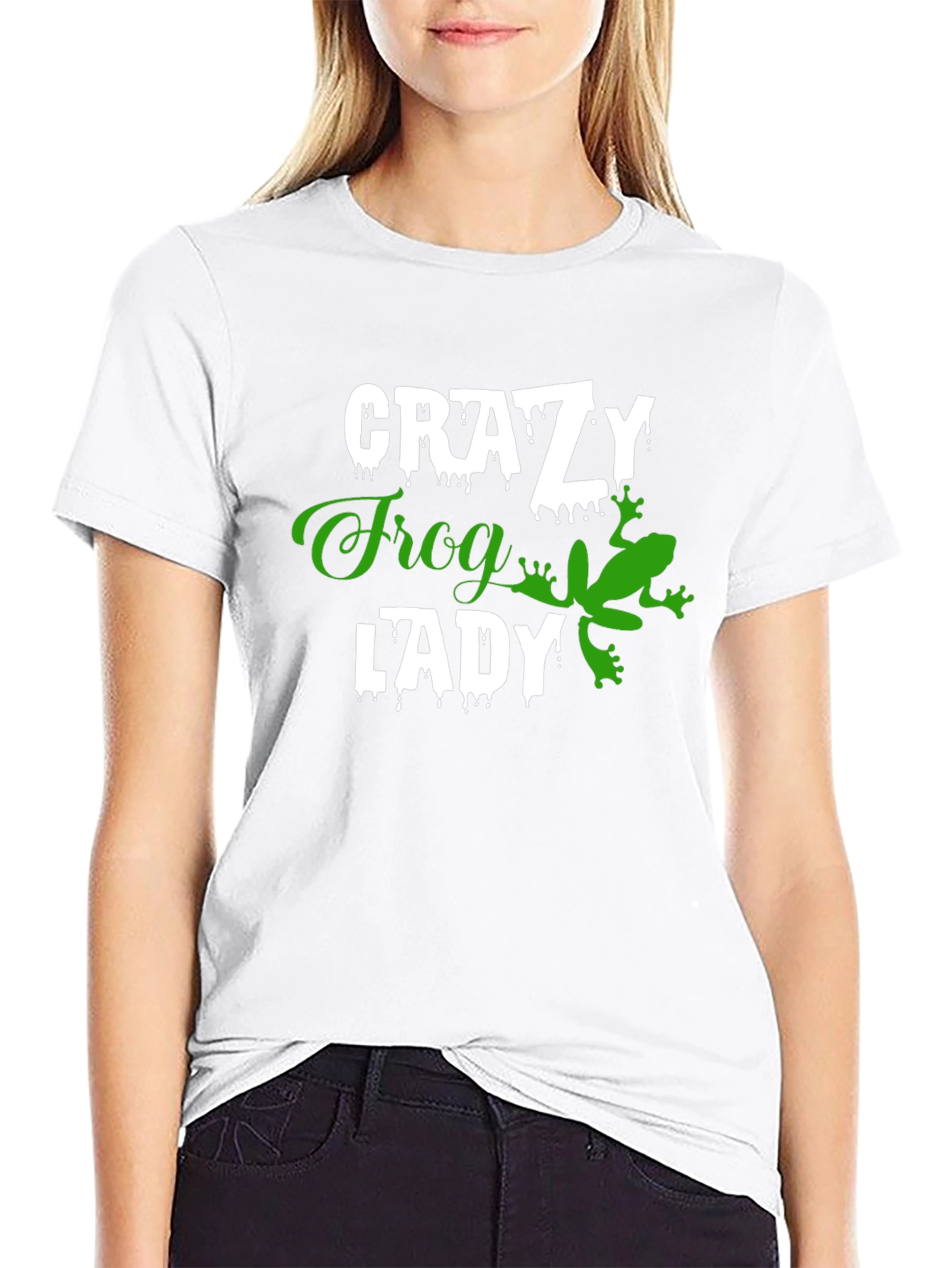 Crazy Frog Lady T-Shirt - Novelty Graphic Tee