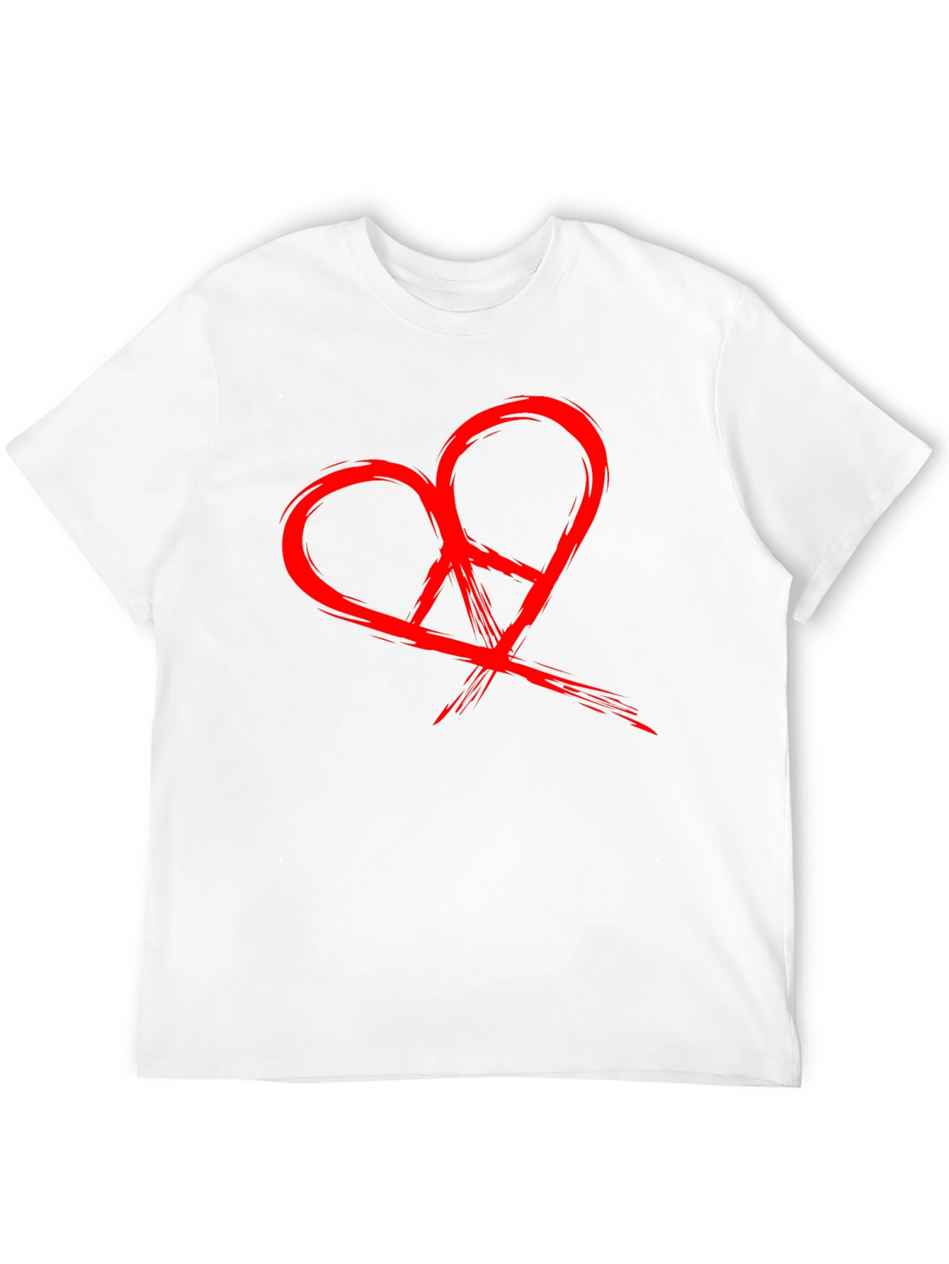 Heart Peace Sign Graphic Black T-Shirt