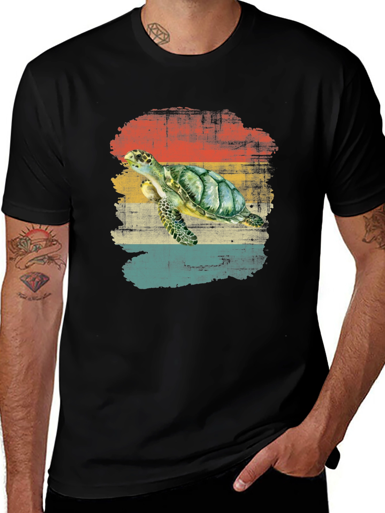 Retro Sea Turtle Graphic T-Shirt