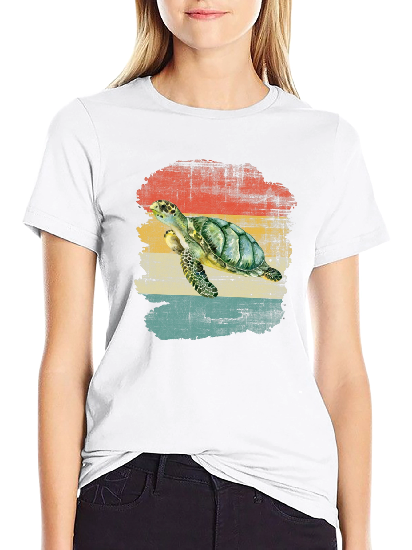 Retro Sea Turtle Graphic T-Shirt