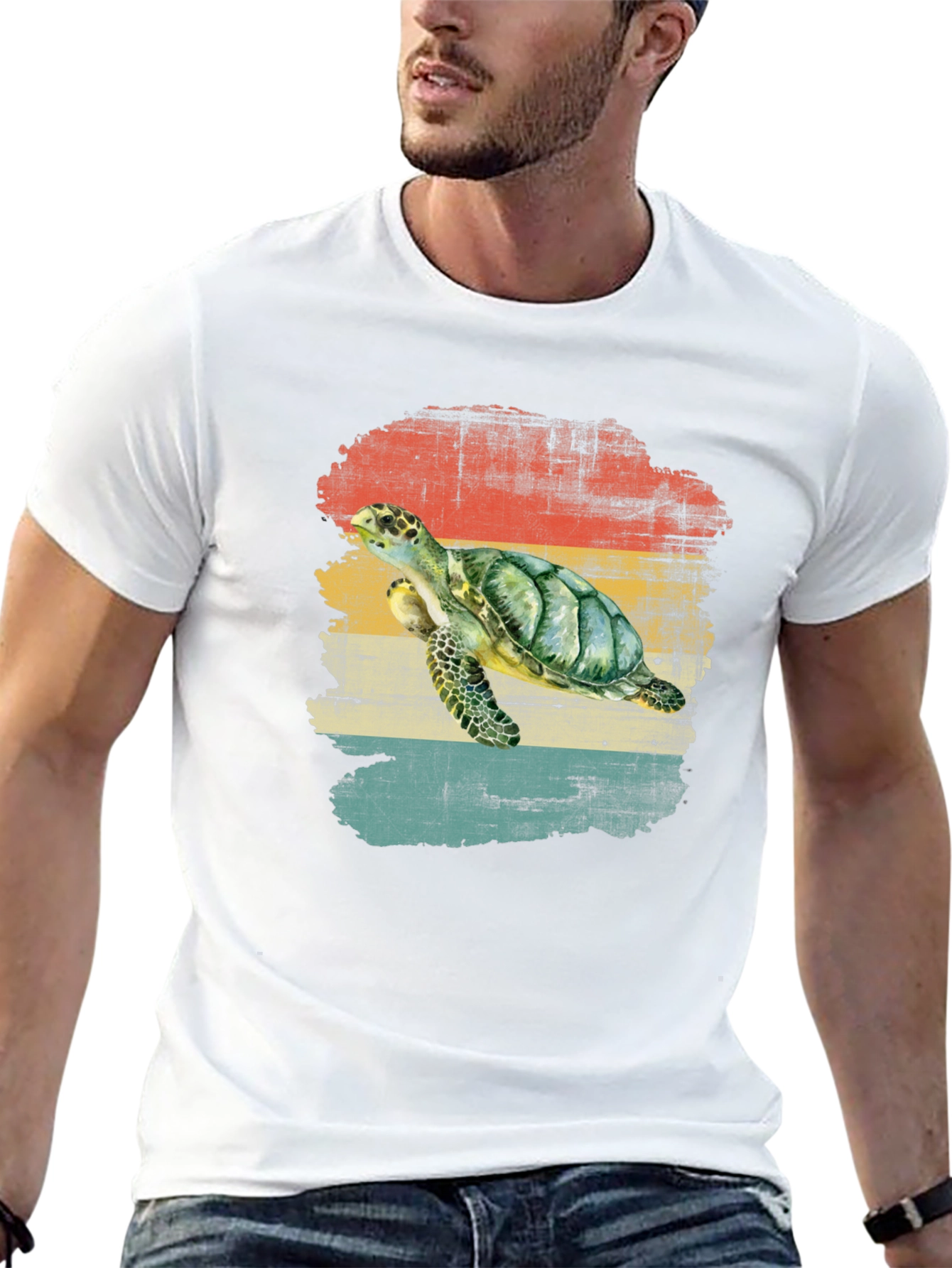 Retro Sea Turtle Graphic T-Shirt