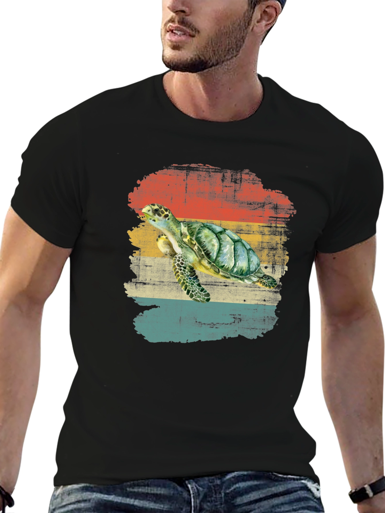 Retro Sea Turtle Graphic T-Shirt