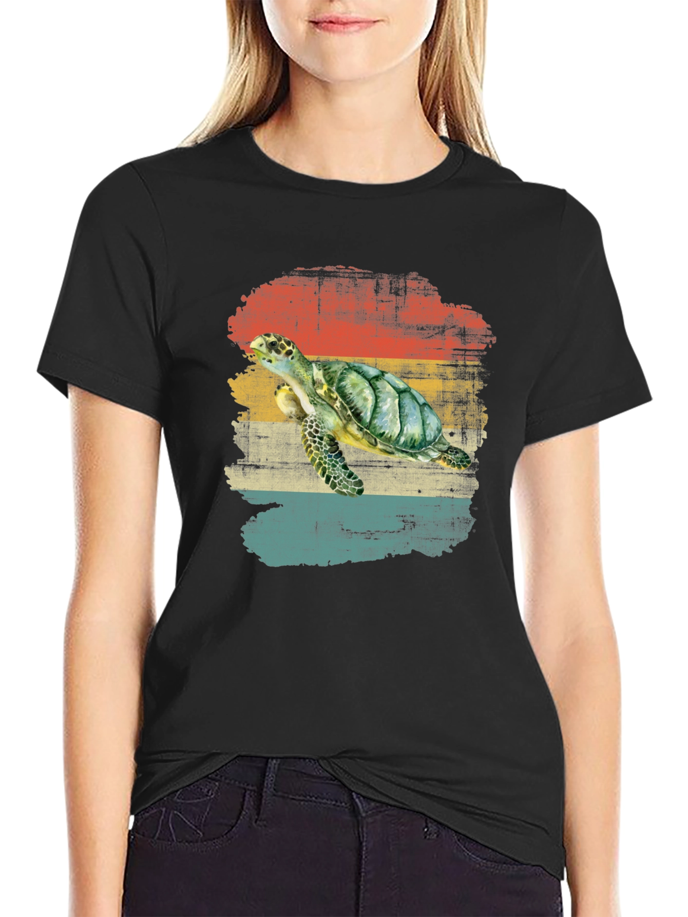 Retro Sea Turtle Graphic T-Shirt