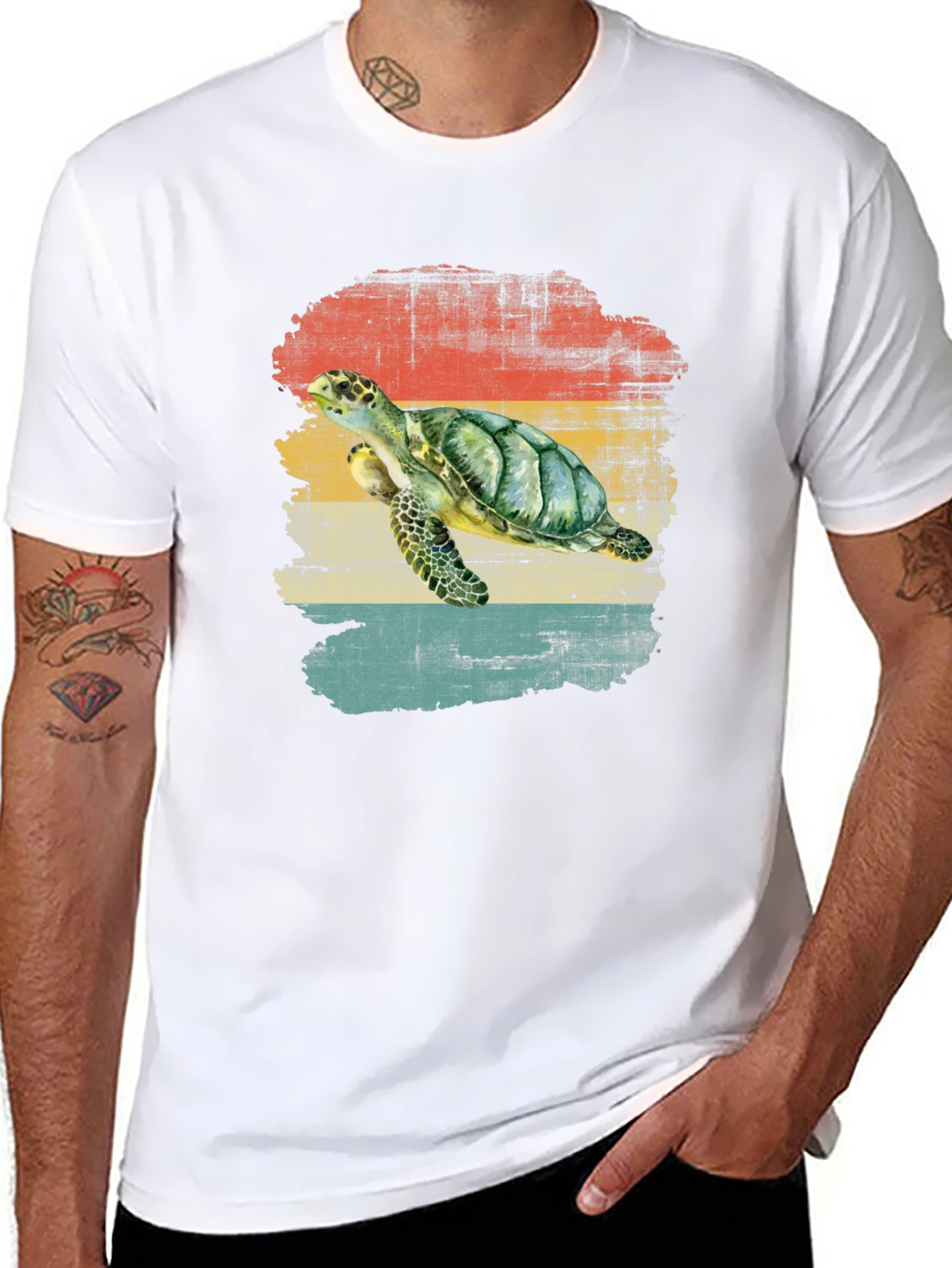 Retro Sea Turtle Graphic T-Shirt