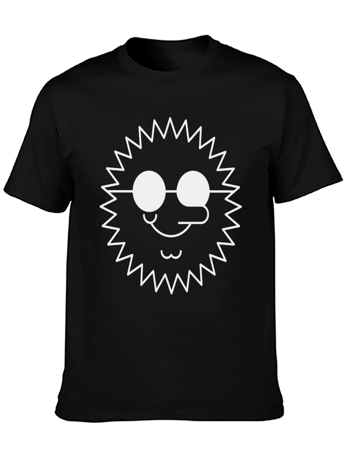Funny Graphic T-Shirt - Sun with Glasses - Black