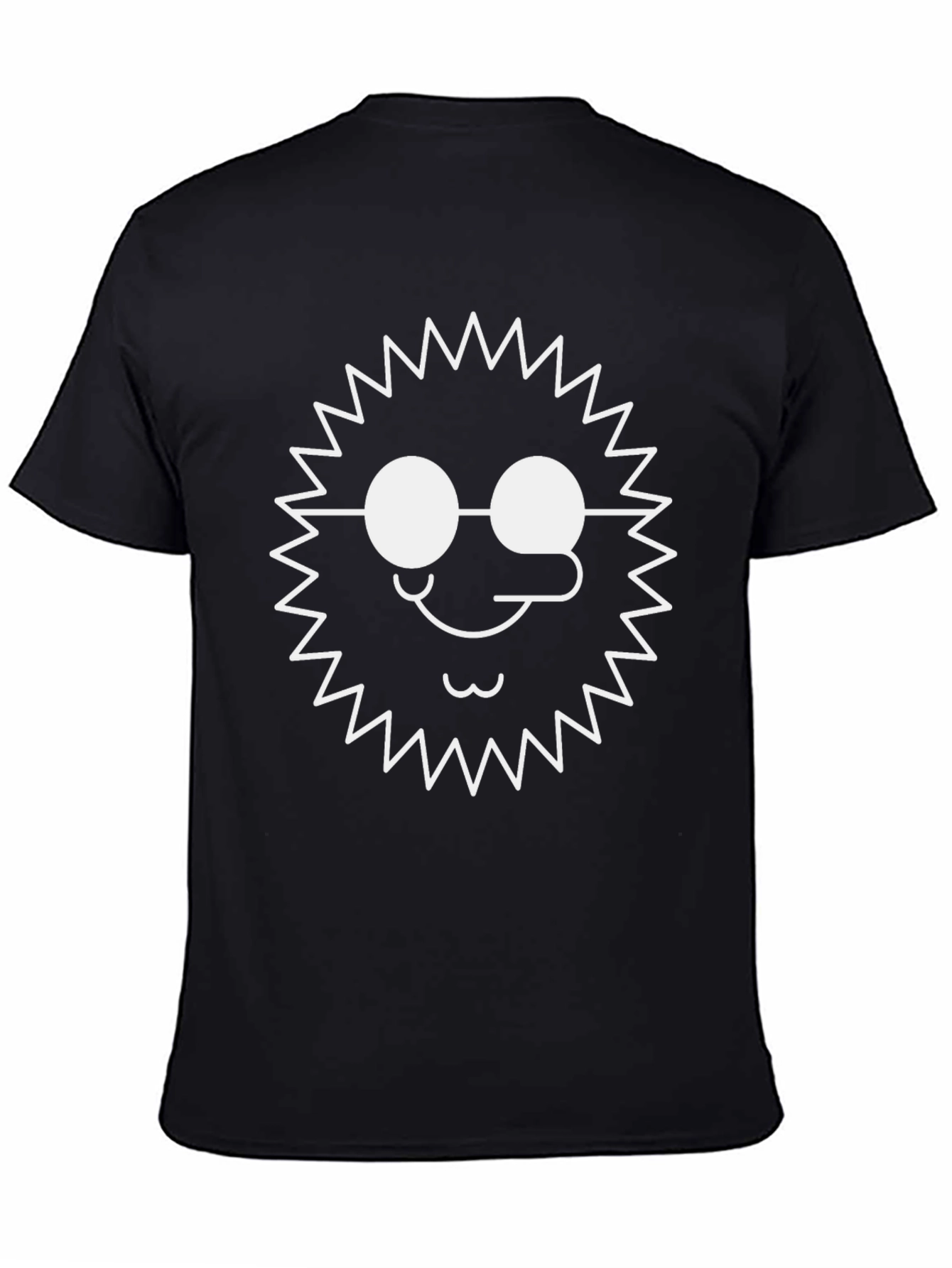Funny Graphic T-Shirt - Sun with Glasses - Black