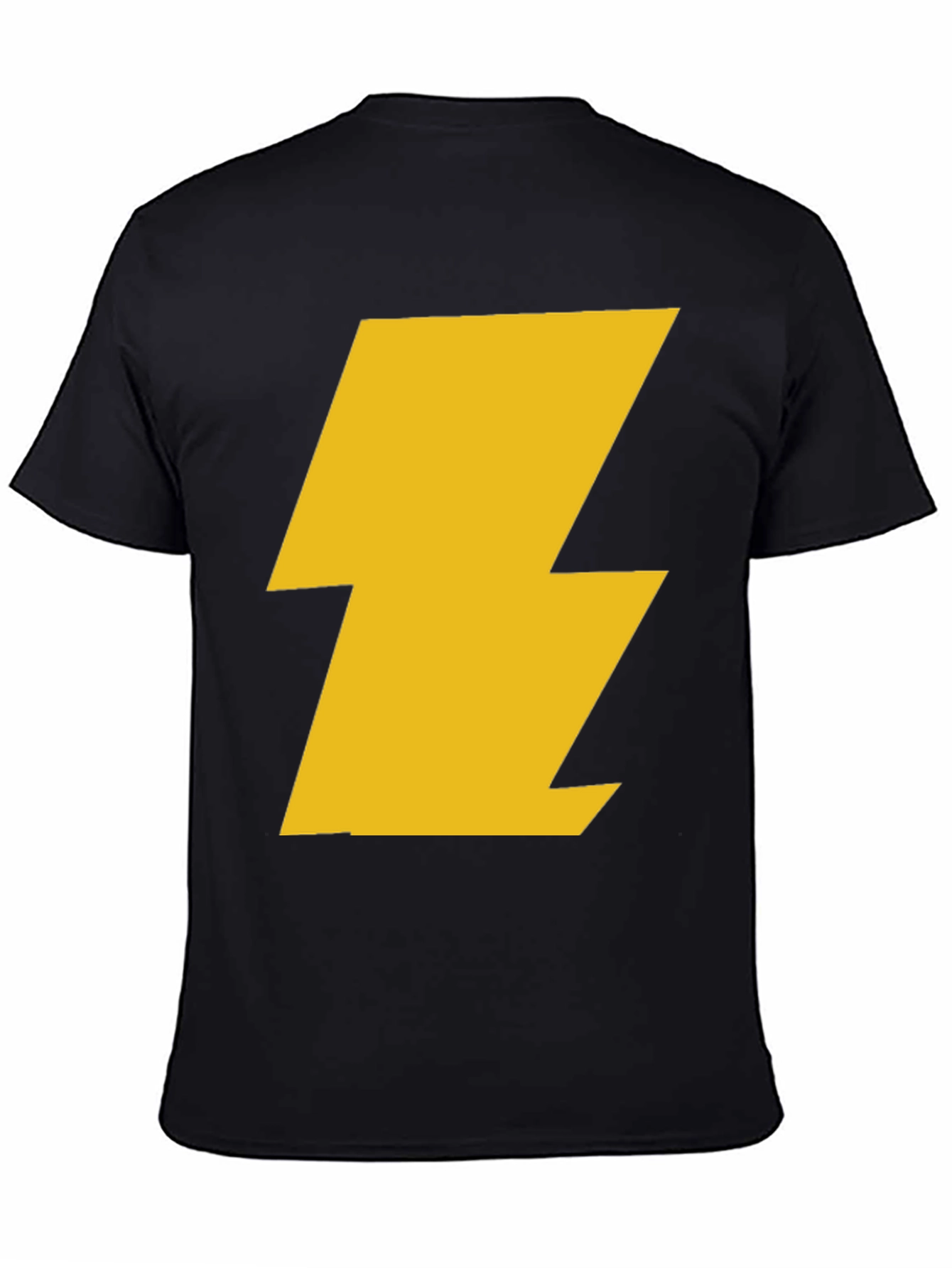Black T-Shirt with Gold Lightning Bolt