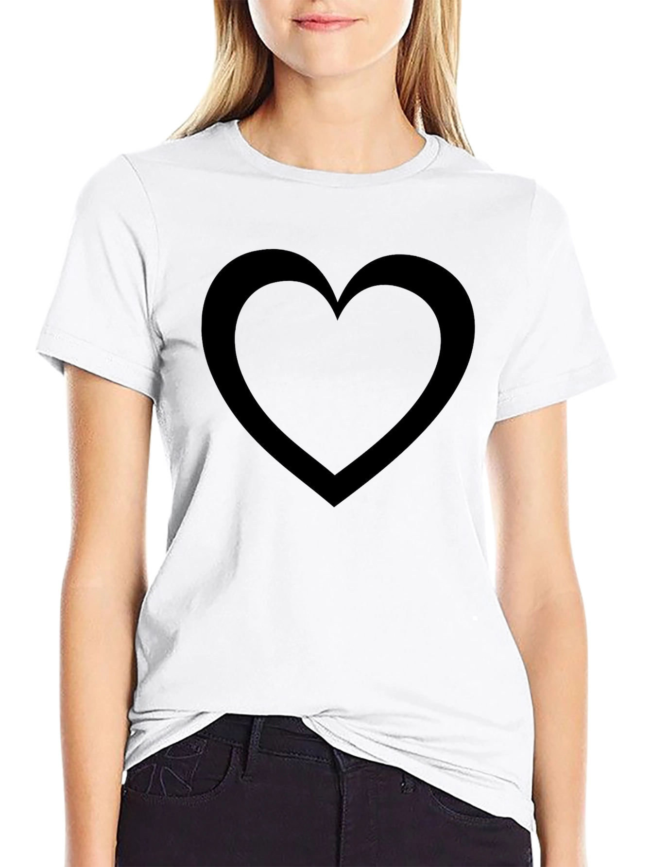 Black Heart Outline T-Shirt