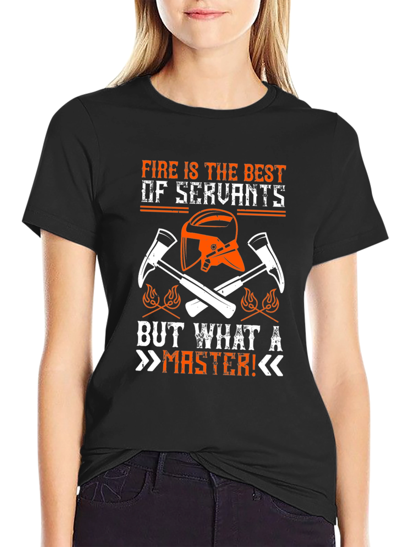 Firefighters Best Servant Black T-Shirt