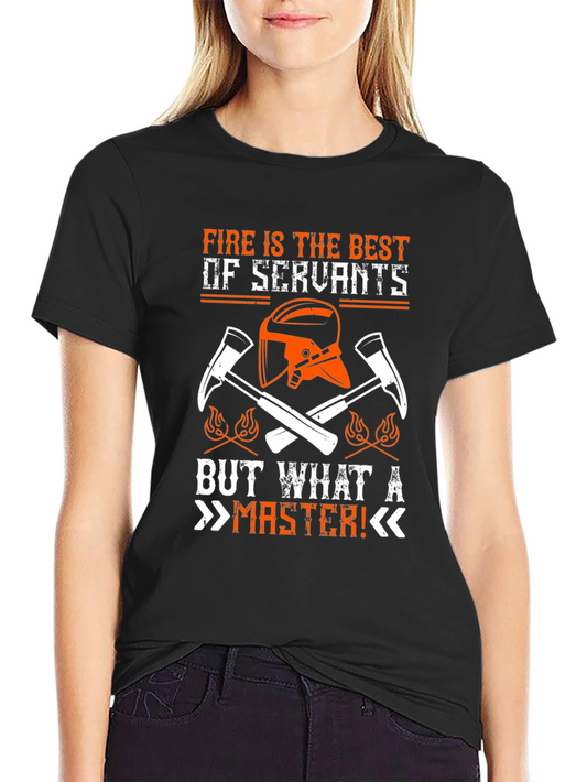 Firefighters Best Servant Black T-Shirt