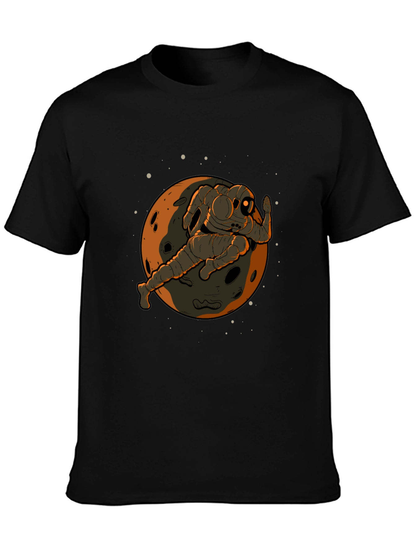 Astronaut Moon Graphic Black T-Shirt