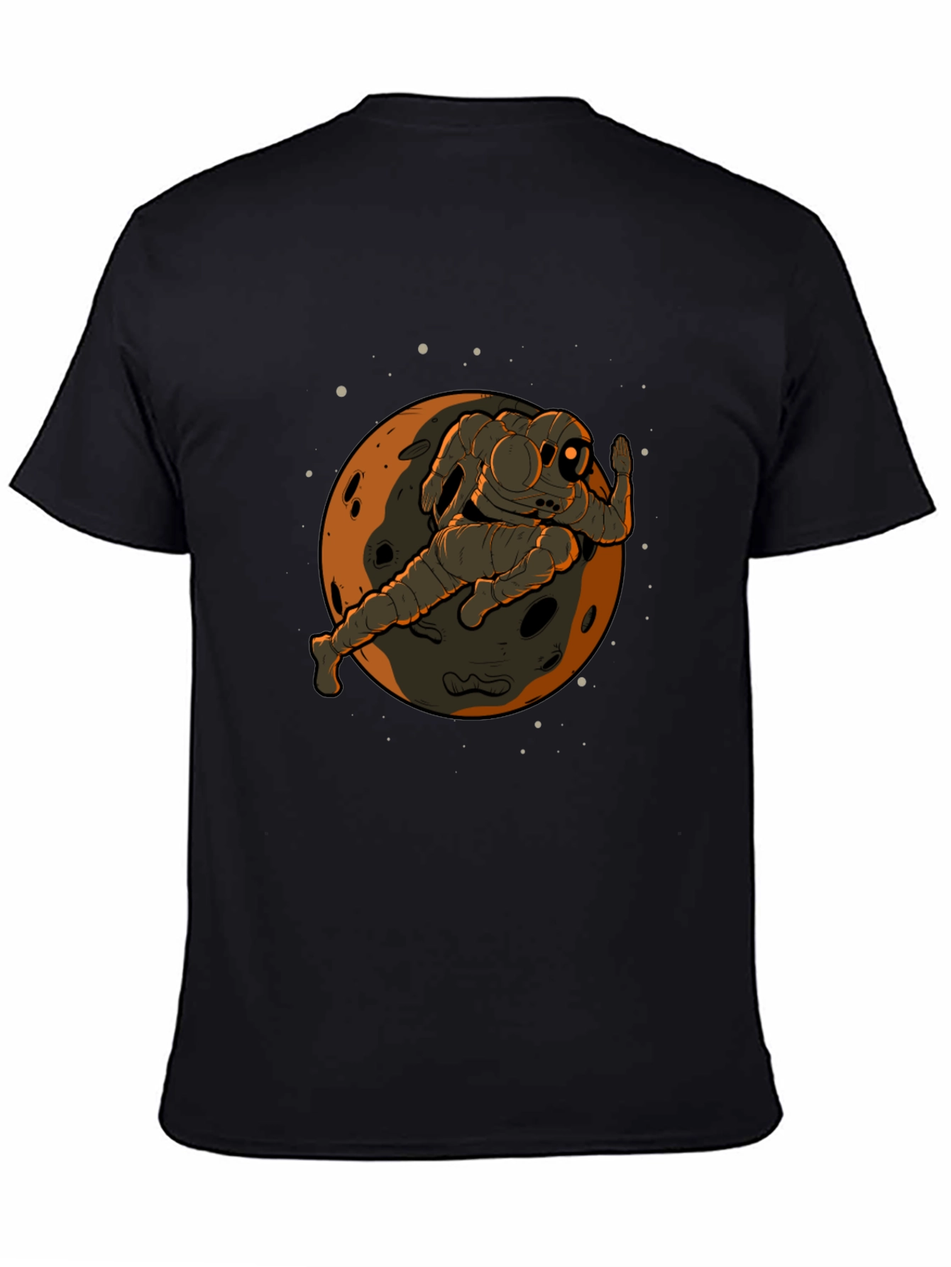 Astronaut Moon Graphic Black T-Shirt