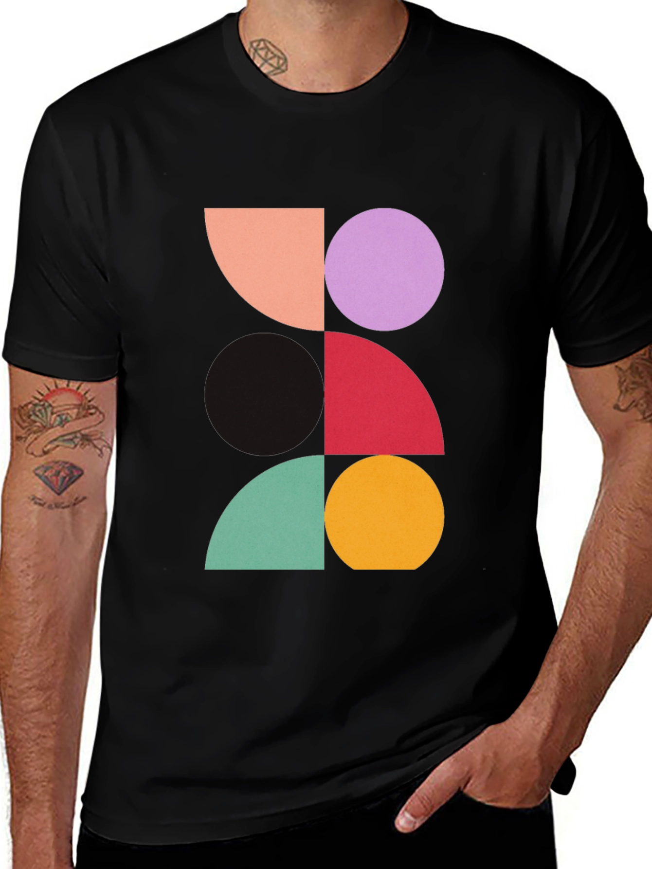 Abstract Geometric Design Tee - Modern Art Shirt