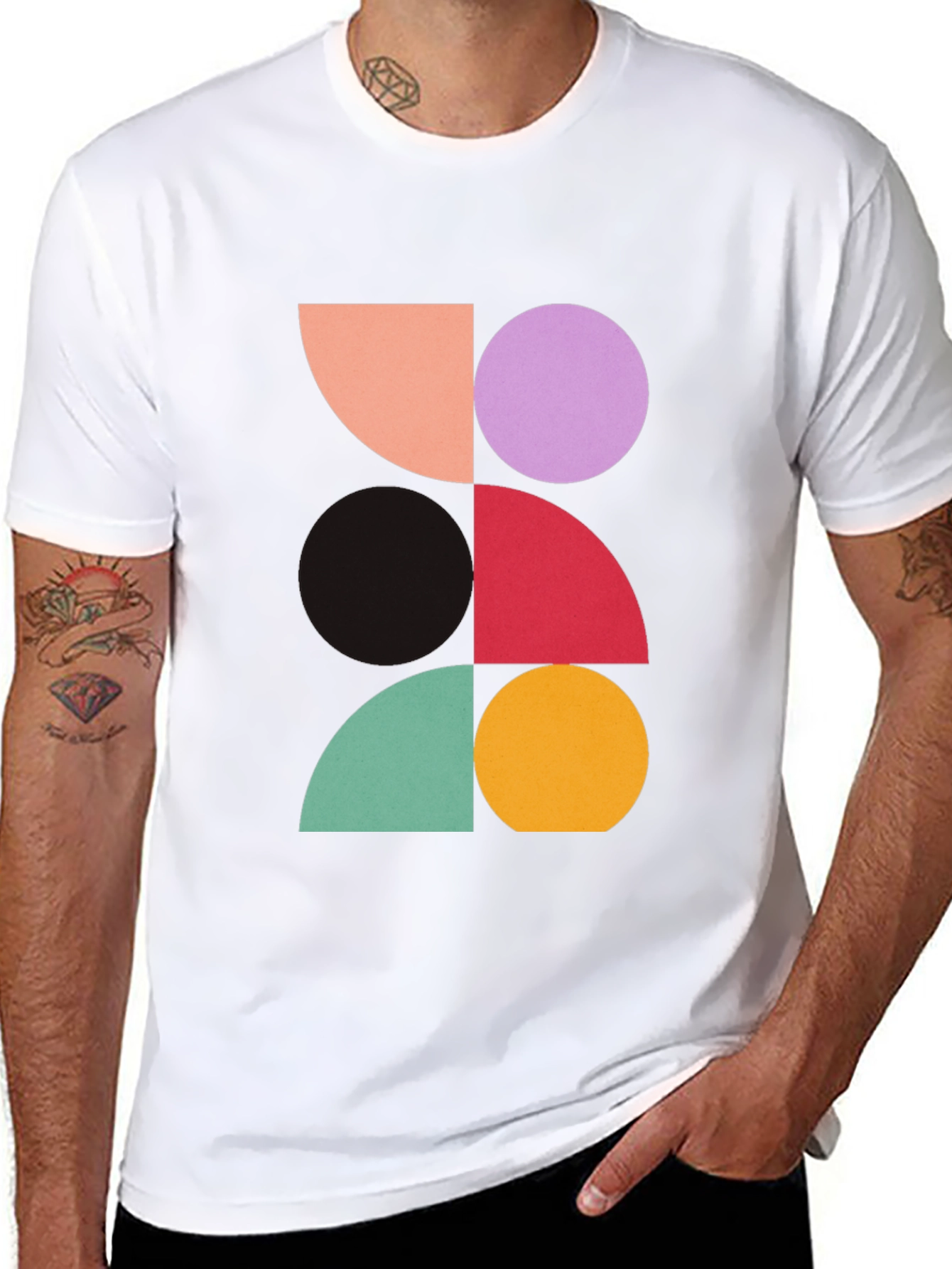 Abstract Geometric Design Tee - Modern Art Shirt