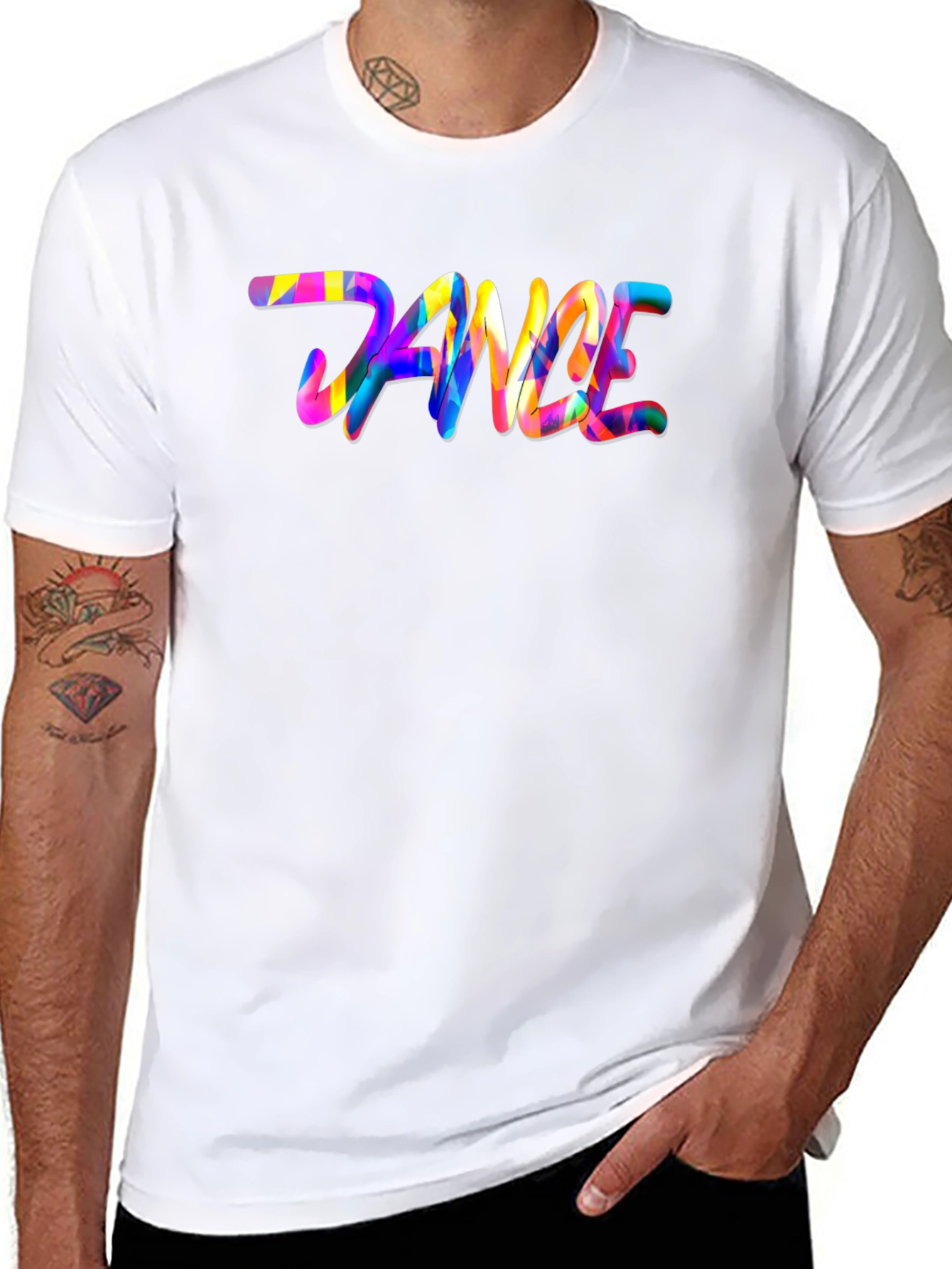 Vibrant Dance Graphic Black T-Shirt