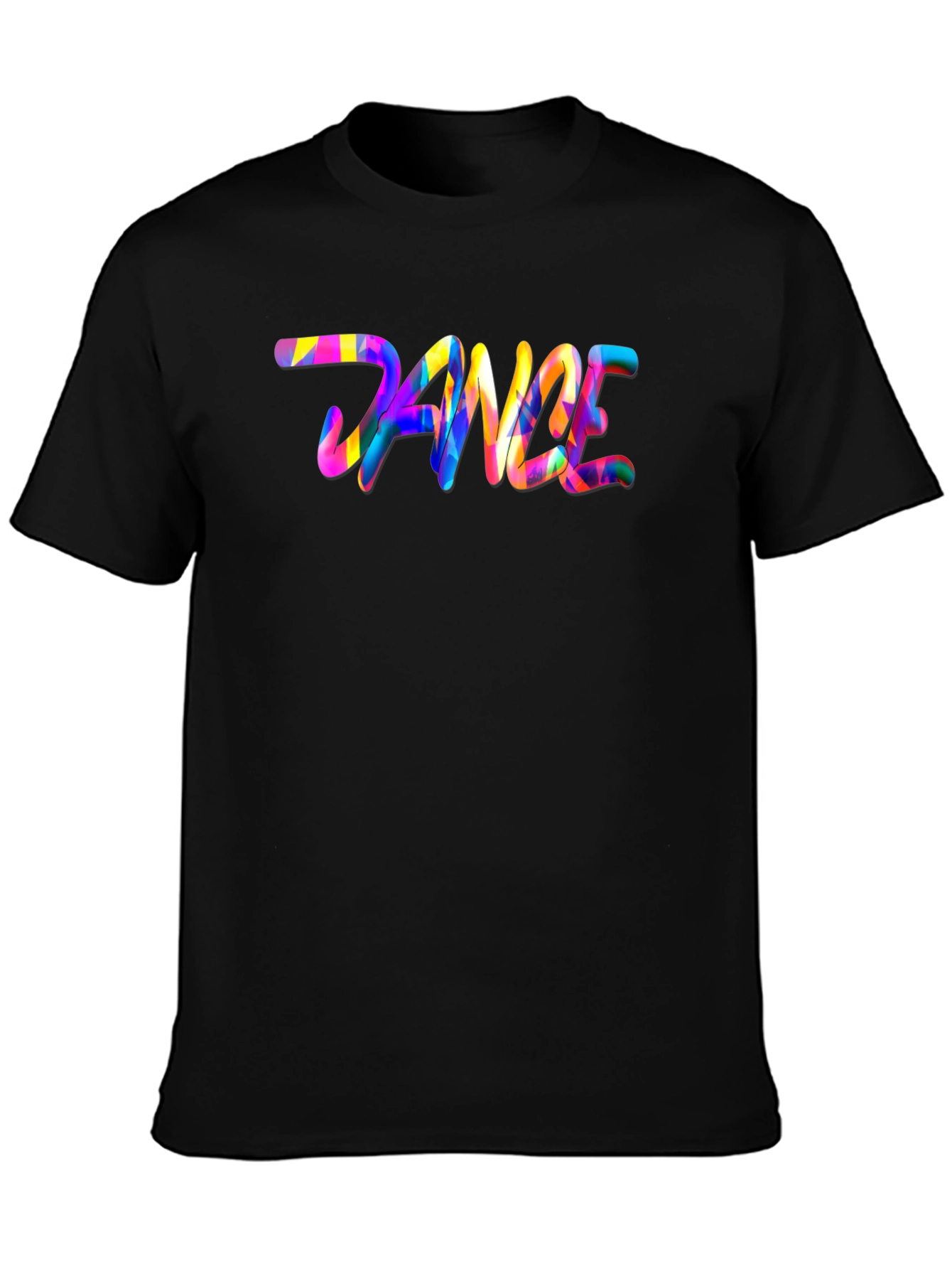 Vibrant Dance Graphic Black T-Shirt