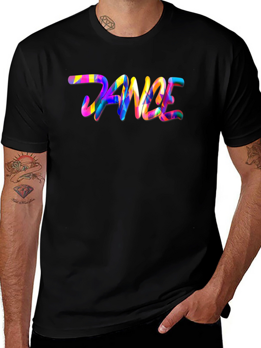 Vibrant Dance Graphic Black T-Shirt