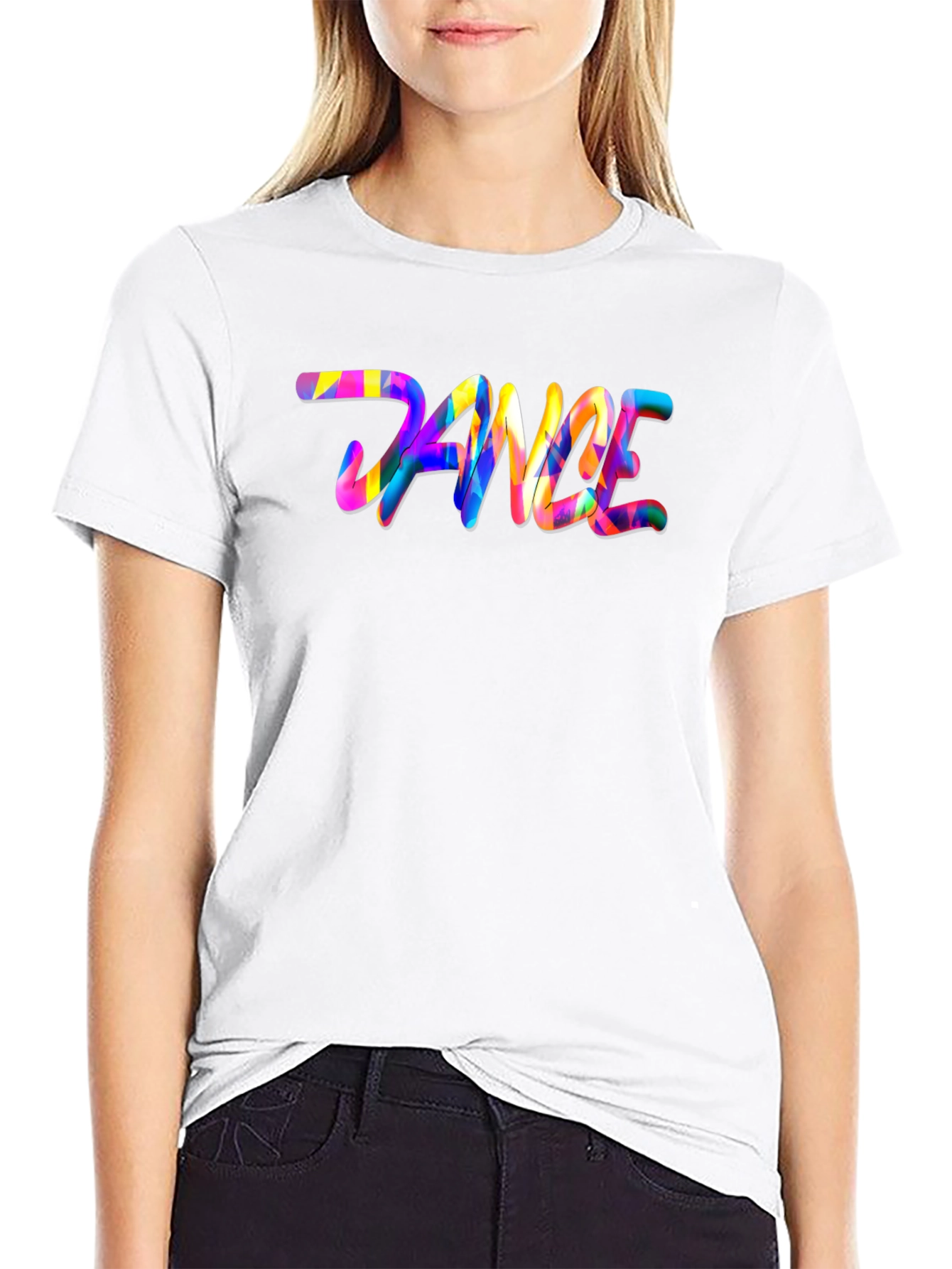 Vibrant Dance Graphic Black T-Shirt