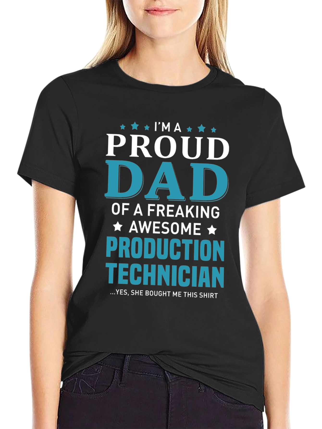 Proud Dad Production Technician Graphic T-Shirt