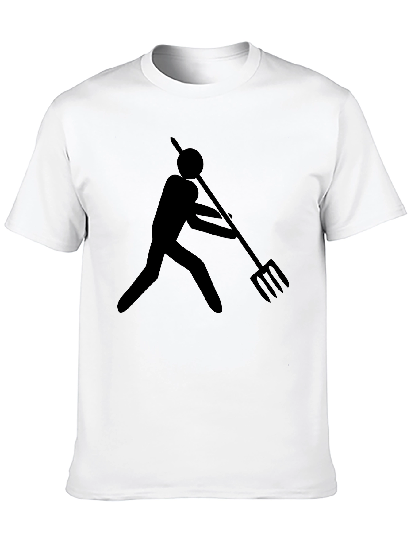 Abstract Stick Figure Pitchfork Graphic Tee