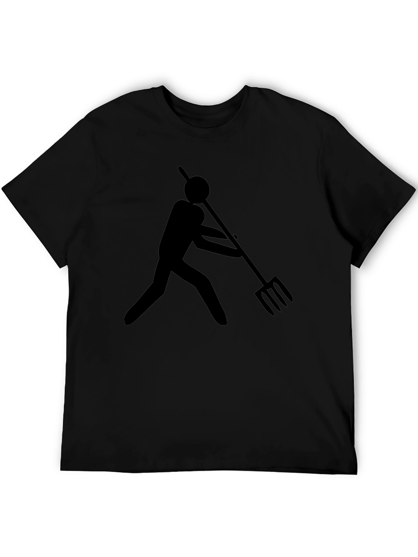 Abstract Stick Figure Pitchfork Graphic Tee