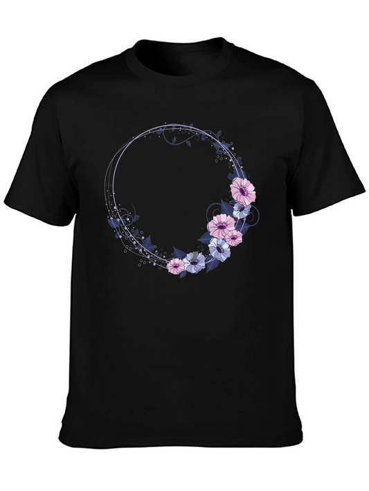 Floral Wreath Graphic T-Shirt - Stylish Comfort