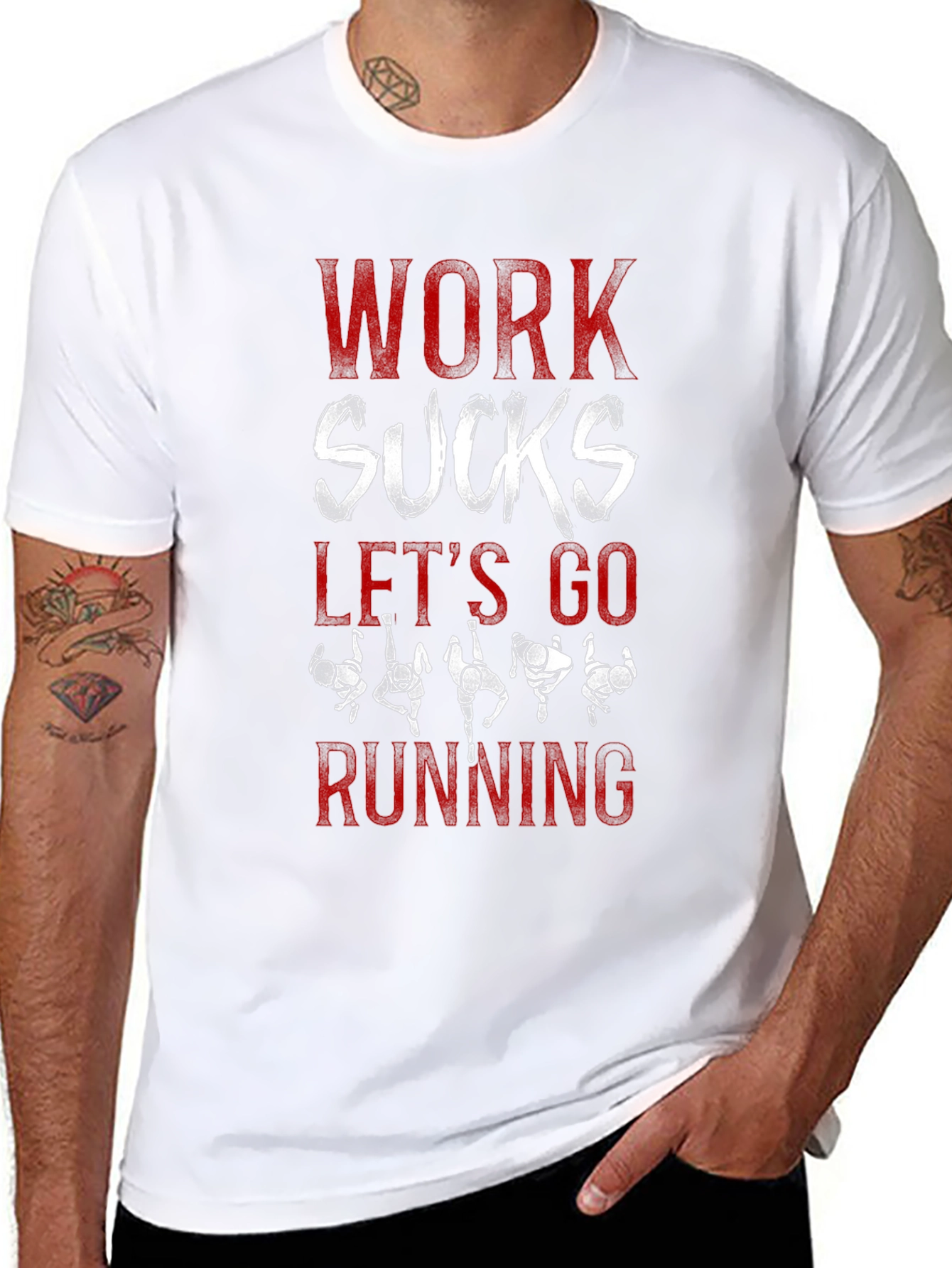 Work Sucks Lets Go Running T-Shirt