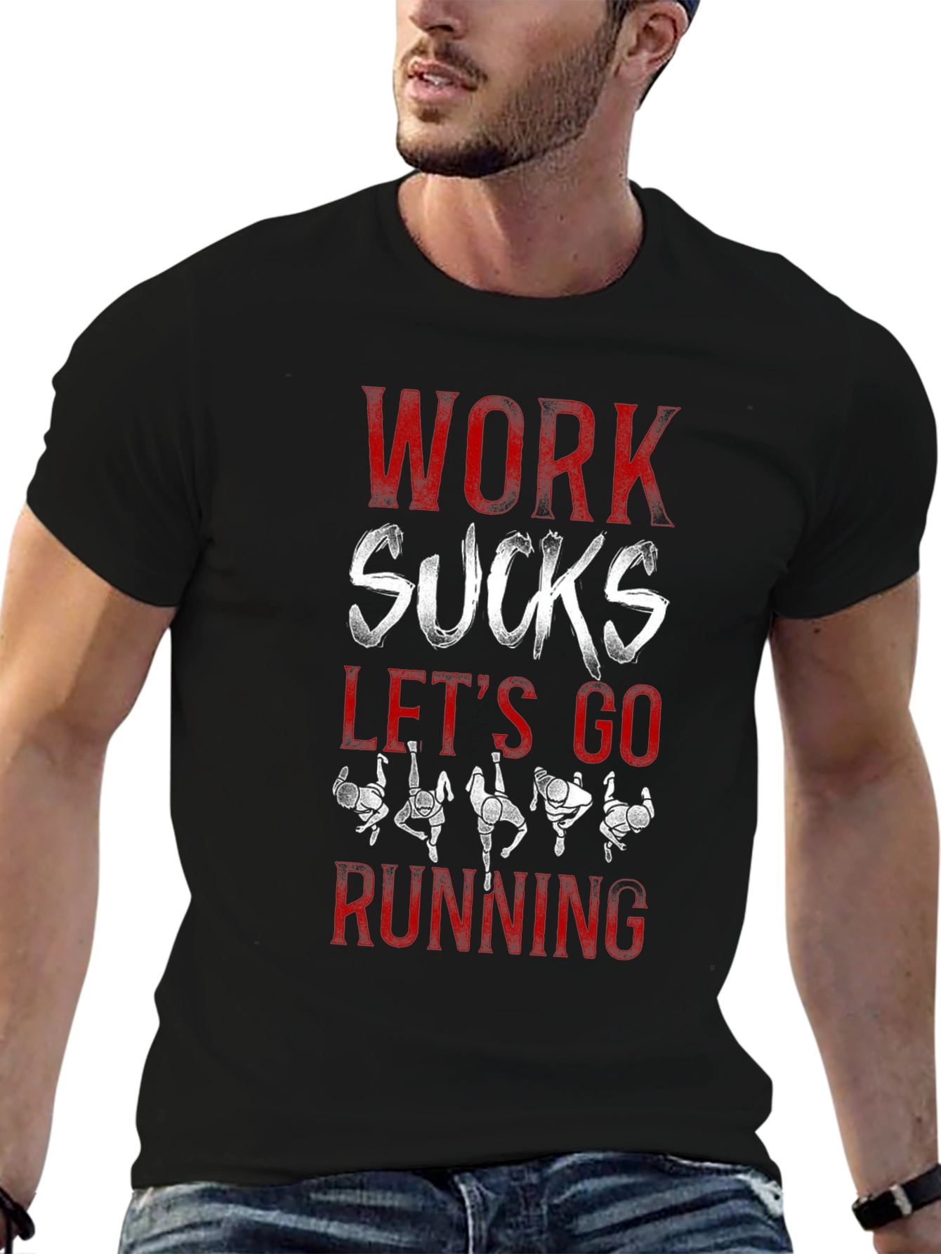 Work Sucks Lets Go Running T-Shirt