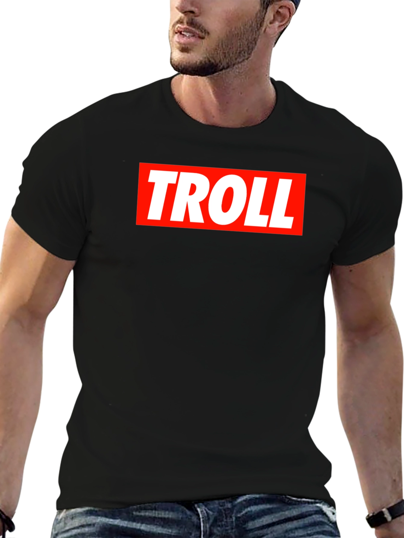 Troll Graphic Tee - Red Box Logo Style
