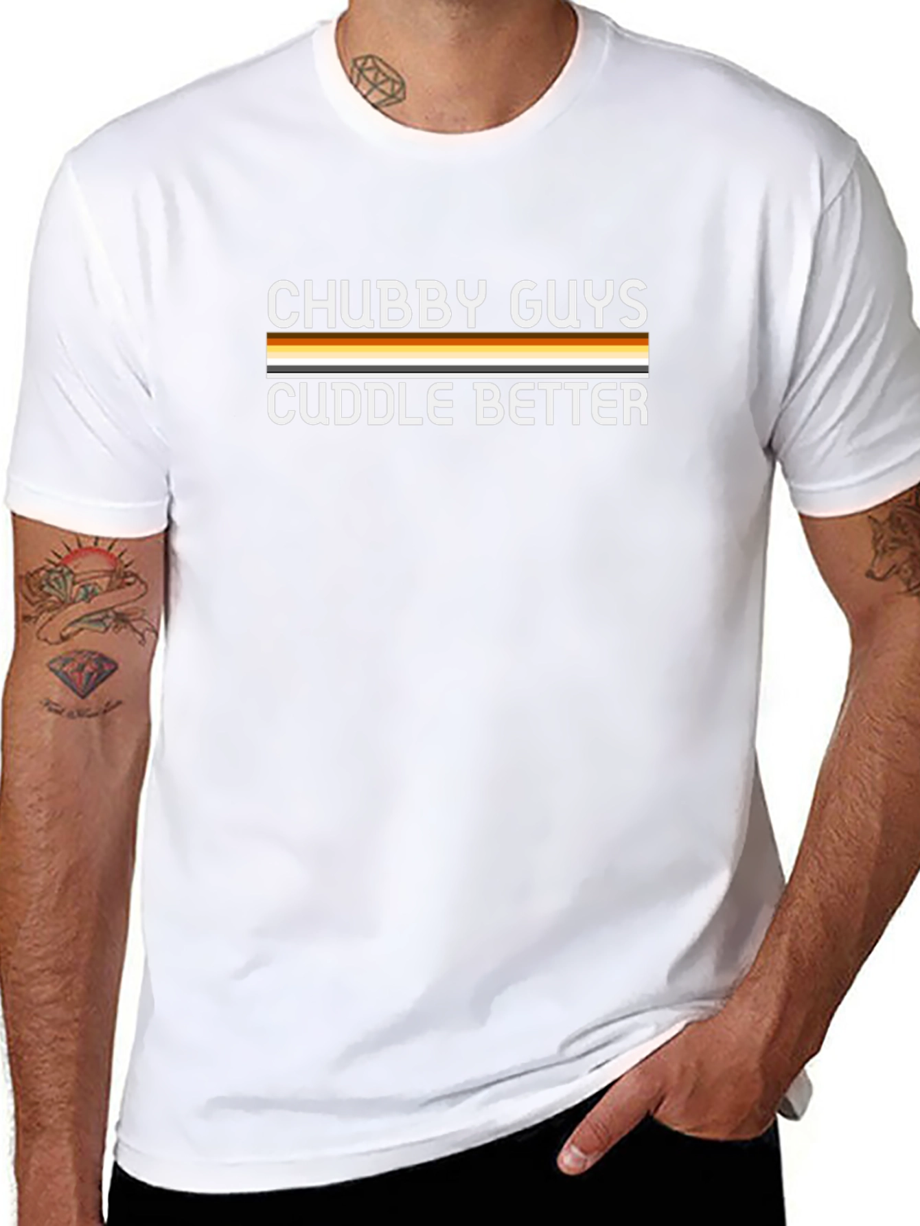 Chubby Guys Cuddle Better Black T-Shirt