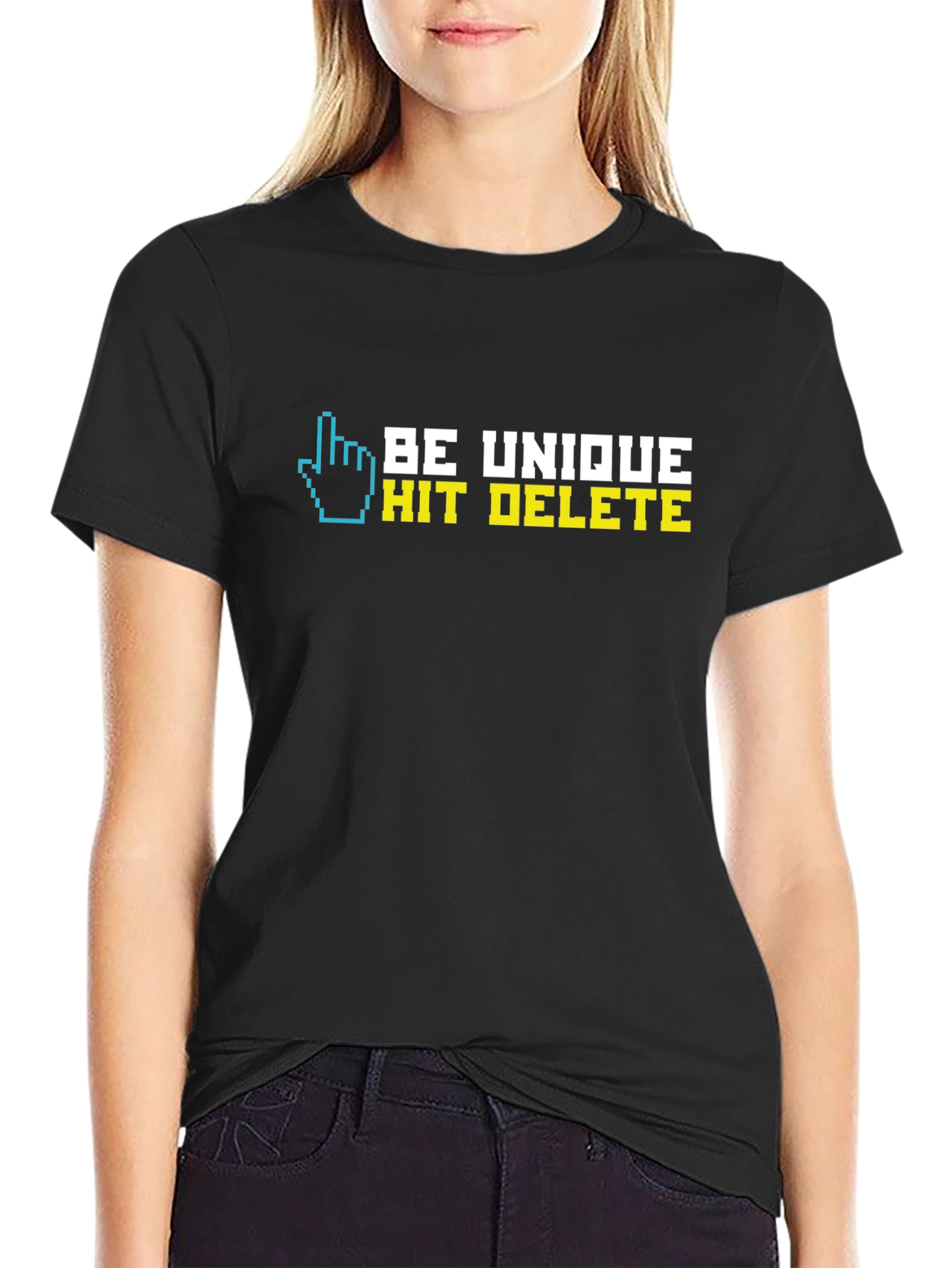 Be Unique Hit Delete Graphic T-Shirt