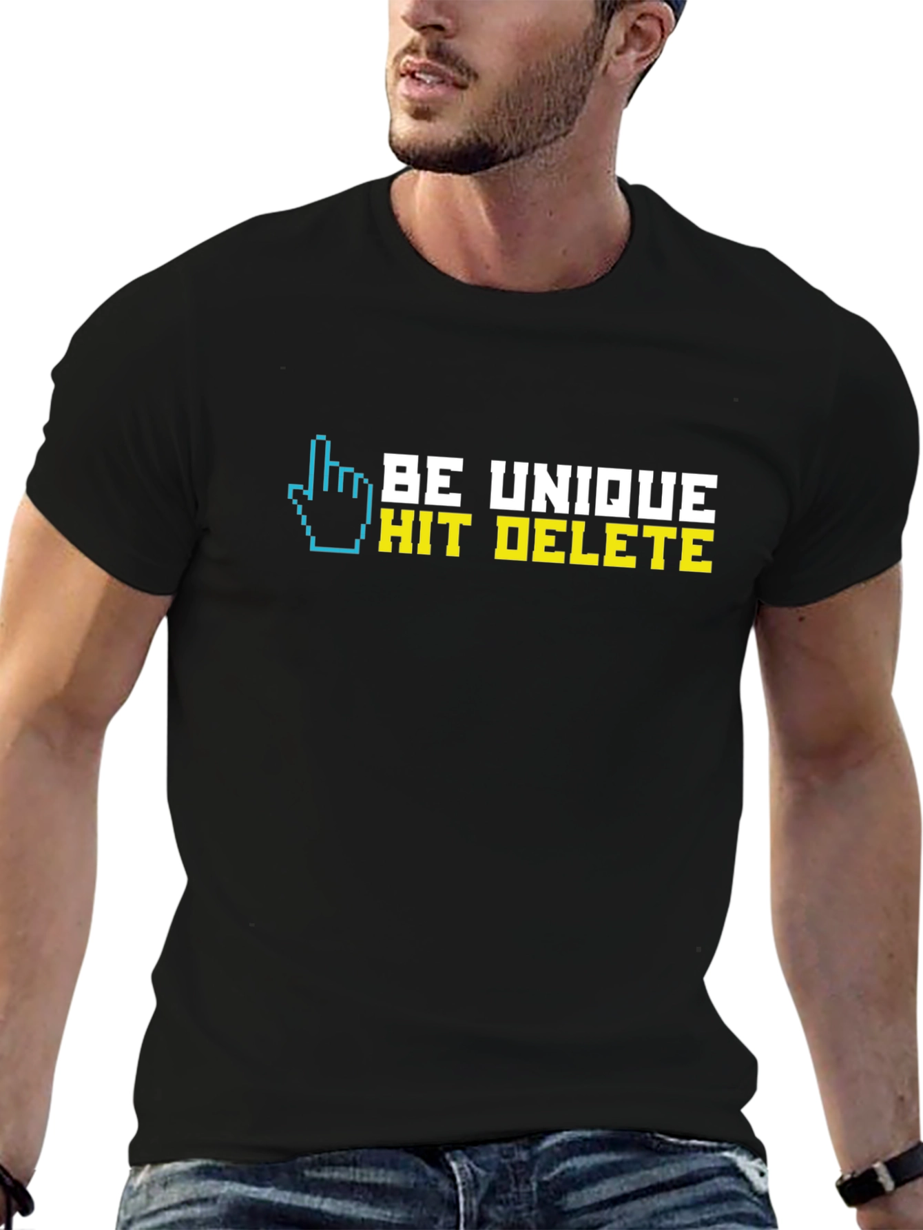 Be Unique Hit Delete Graphic T-Shirt