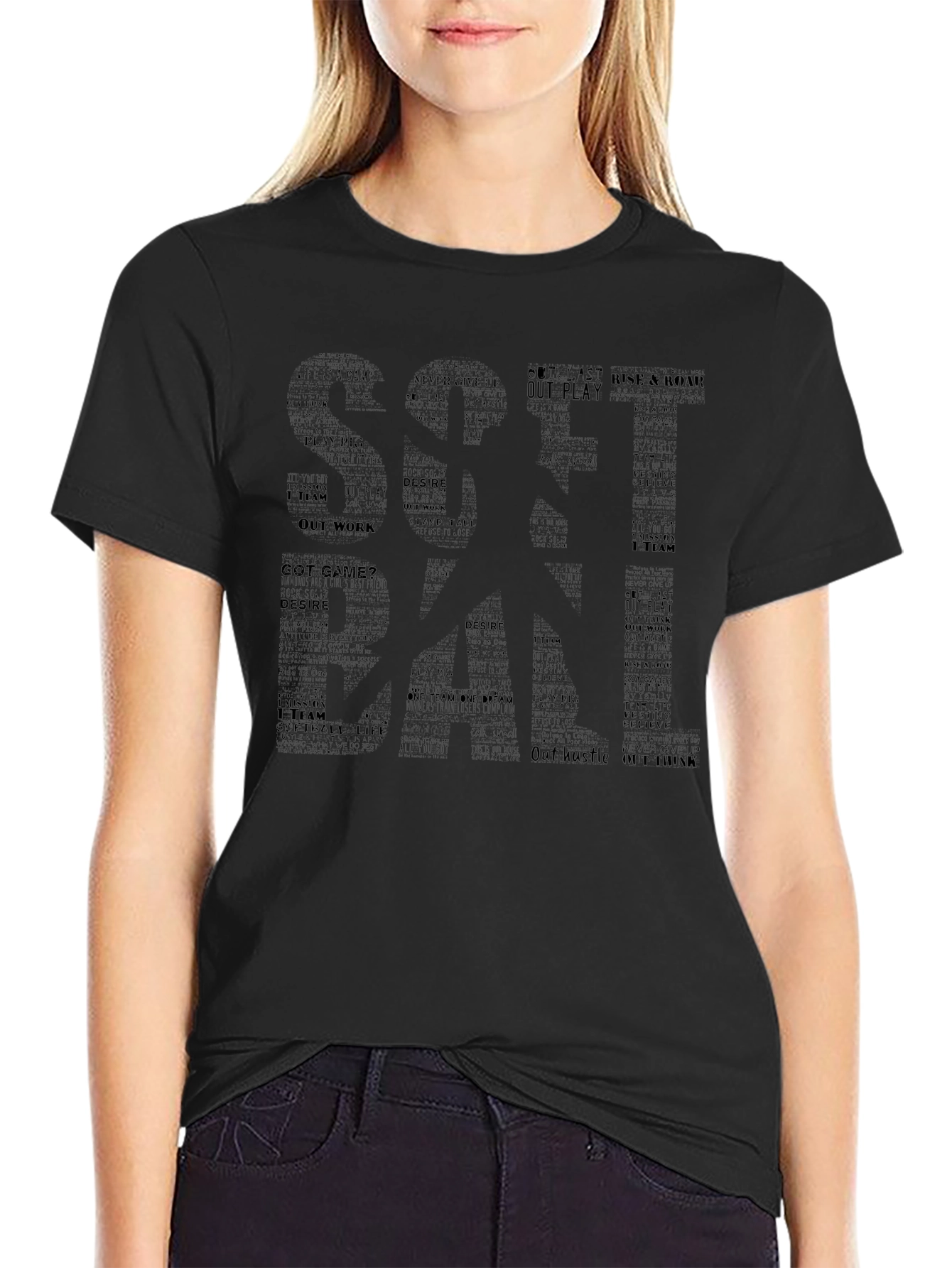 Motivational Word Art Black T-Shirt